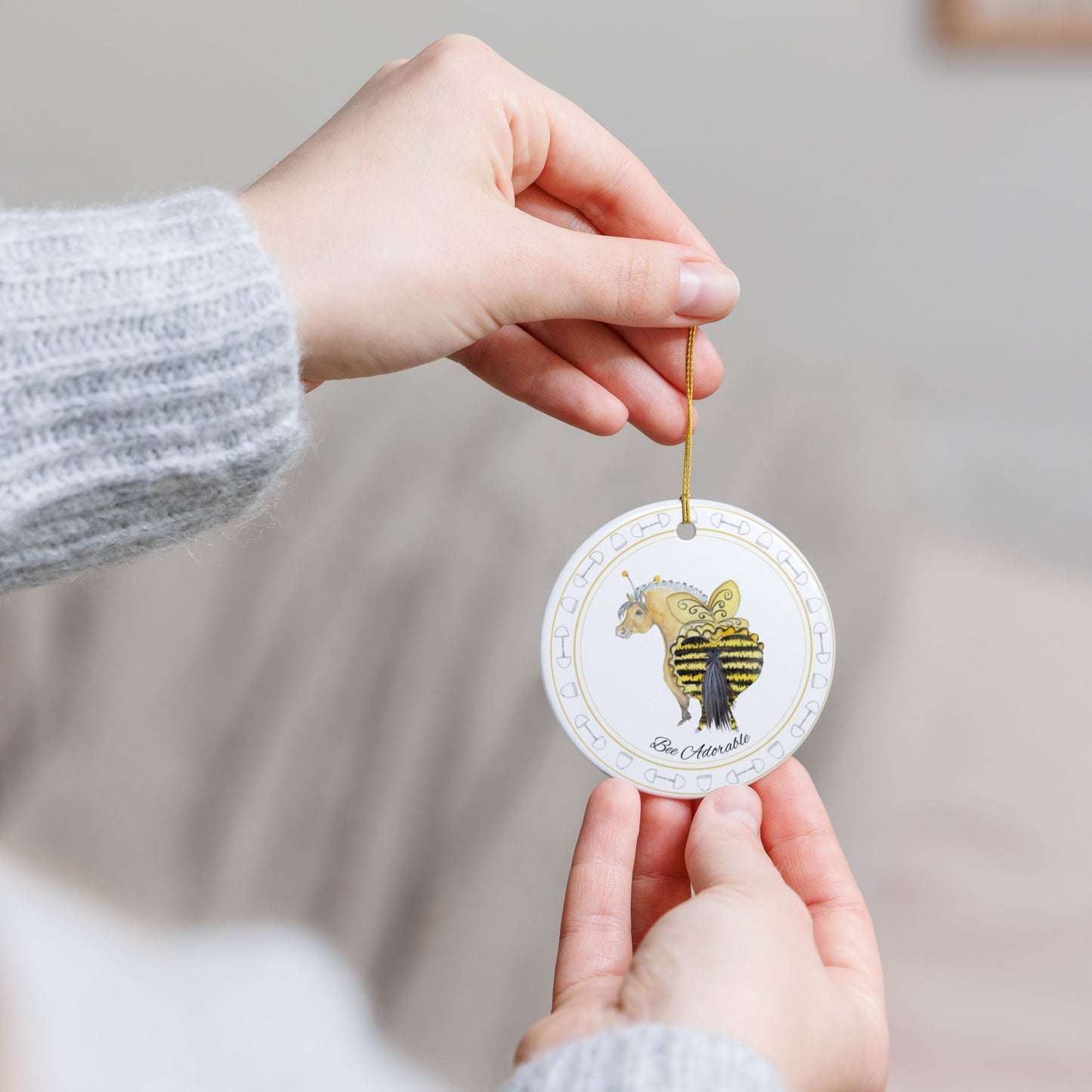 Bee Adorable Ceramic Ornaments, Custom Holiday Decor, 2-Sided Christmas Ornament, Unique Gift, Home Decoration, Keepsake