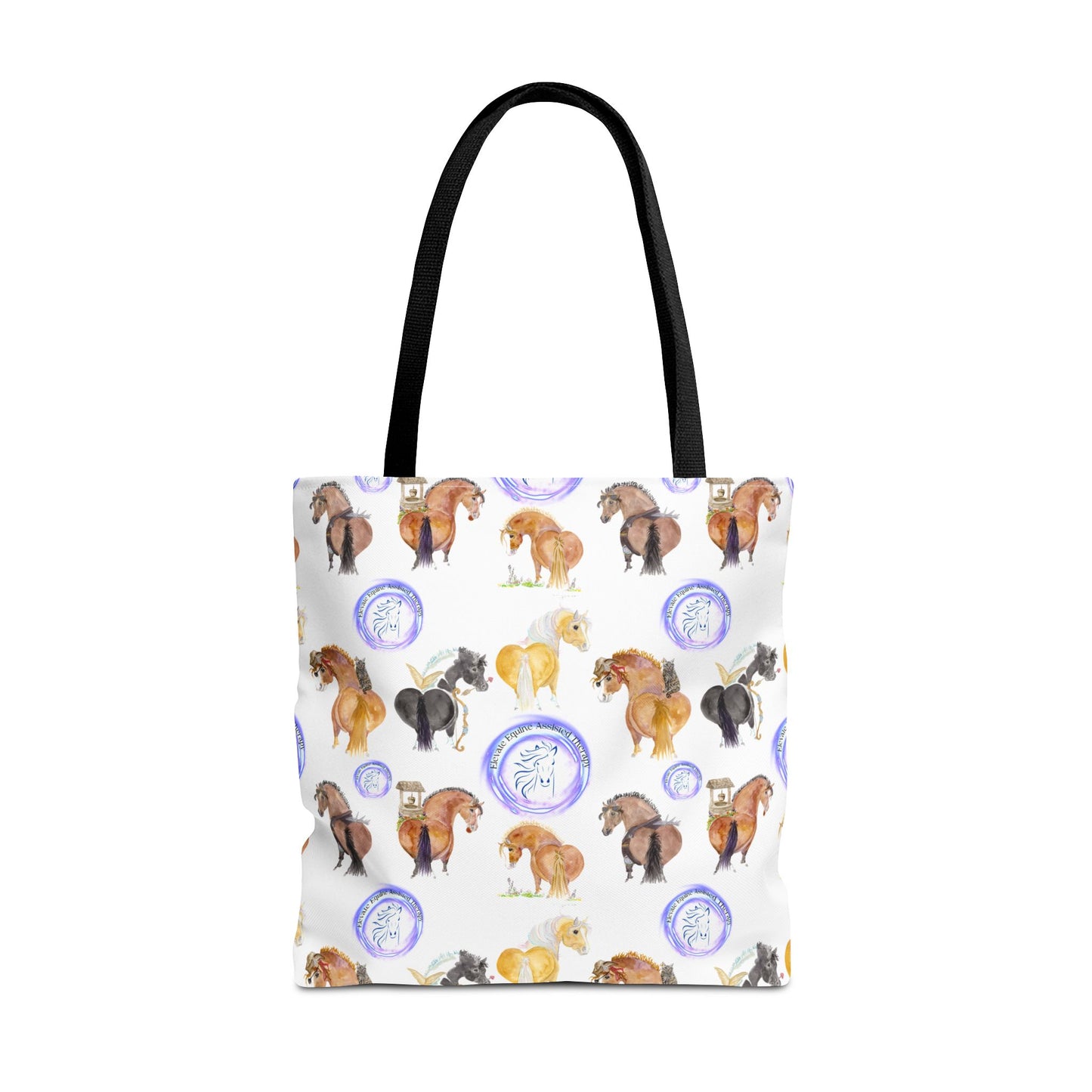 Adorable little Elevate Equine Herd Tote Bag - Whimsical Equestrian Design