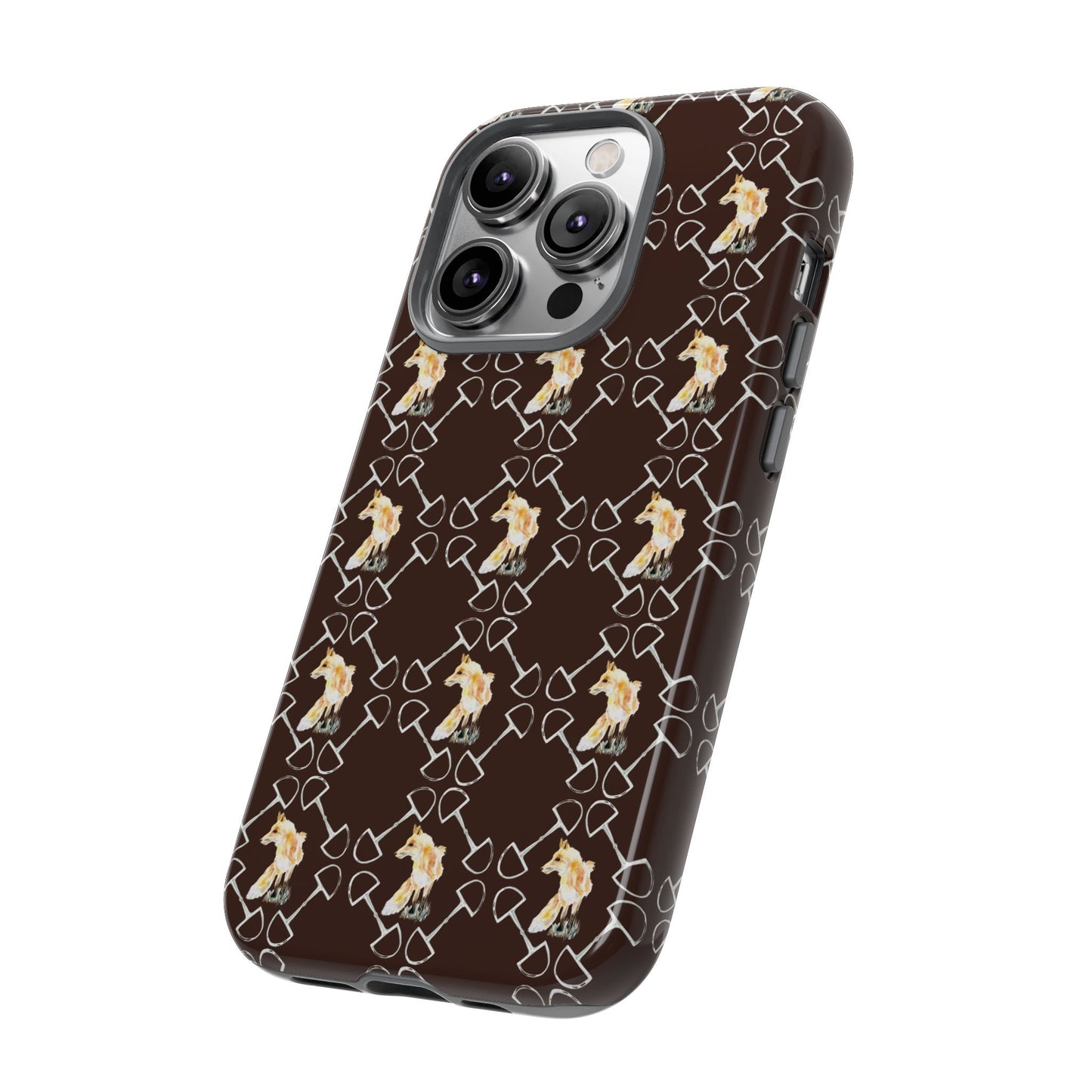 Spring Foxes and Bits in Hazelnut Tough Phone Case