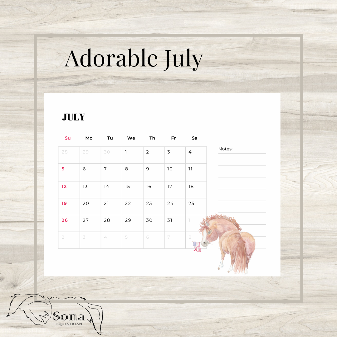 Adorable Ponies 2026 Calendar - Digital Download version