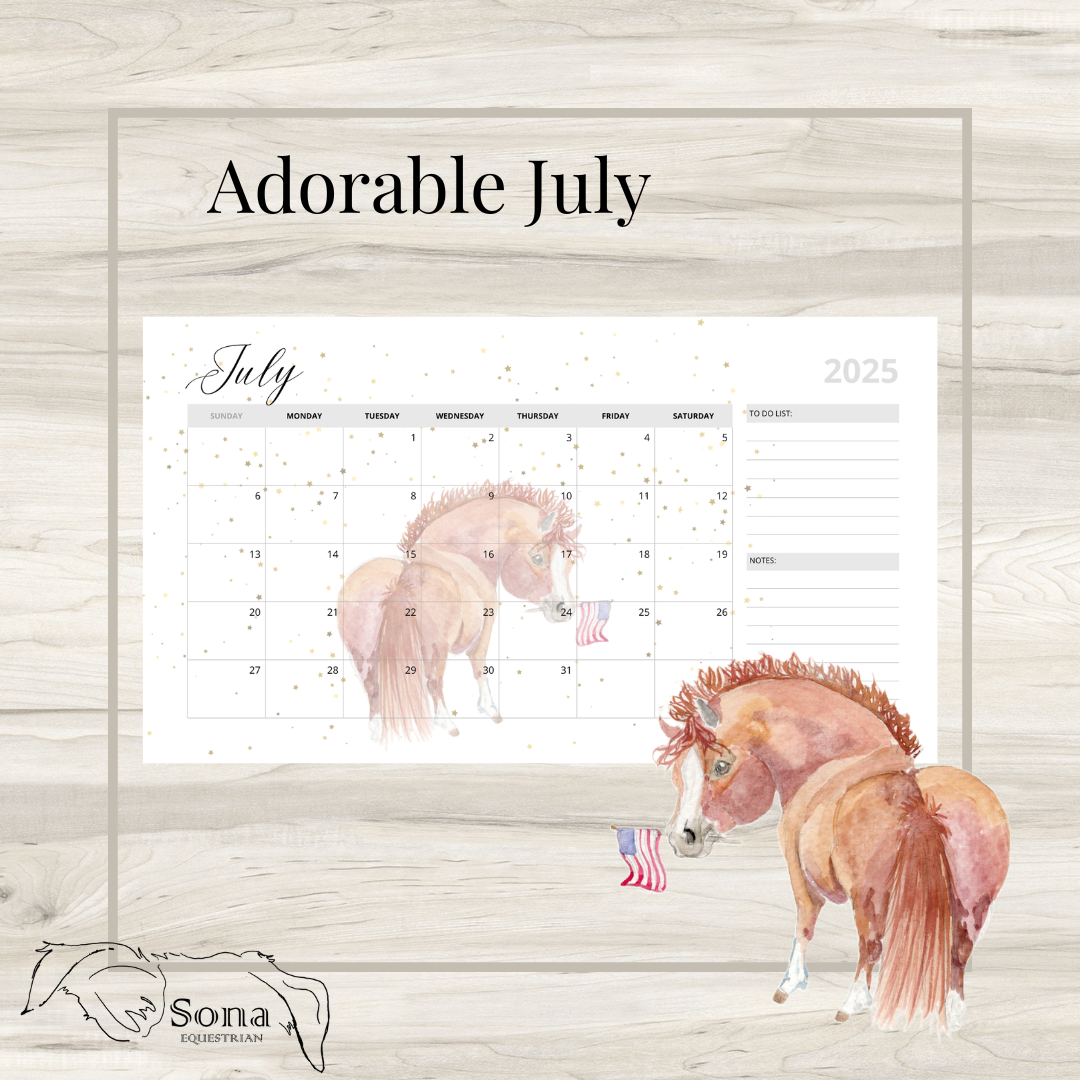 Adorable Ponies 2025 12-Month Calendar- Digital Download