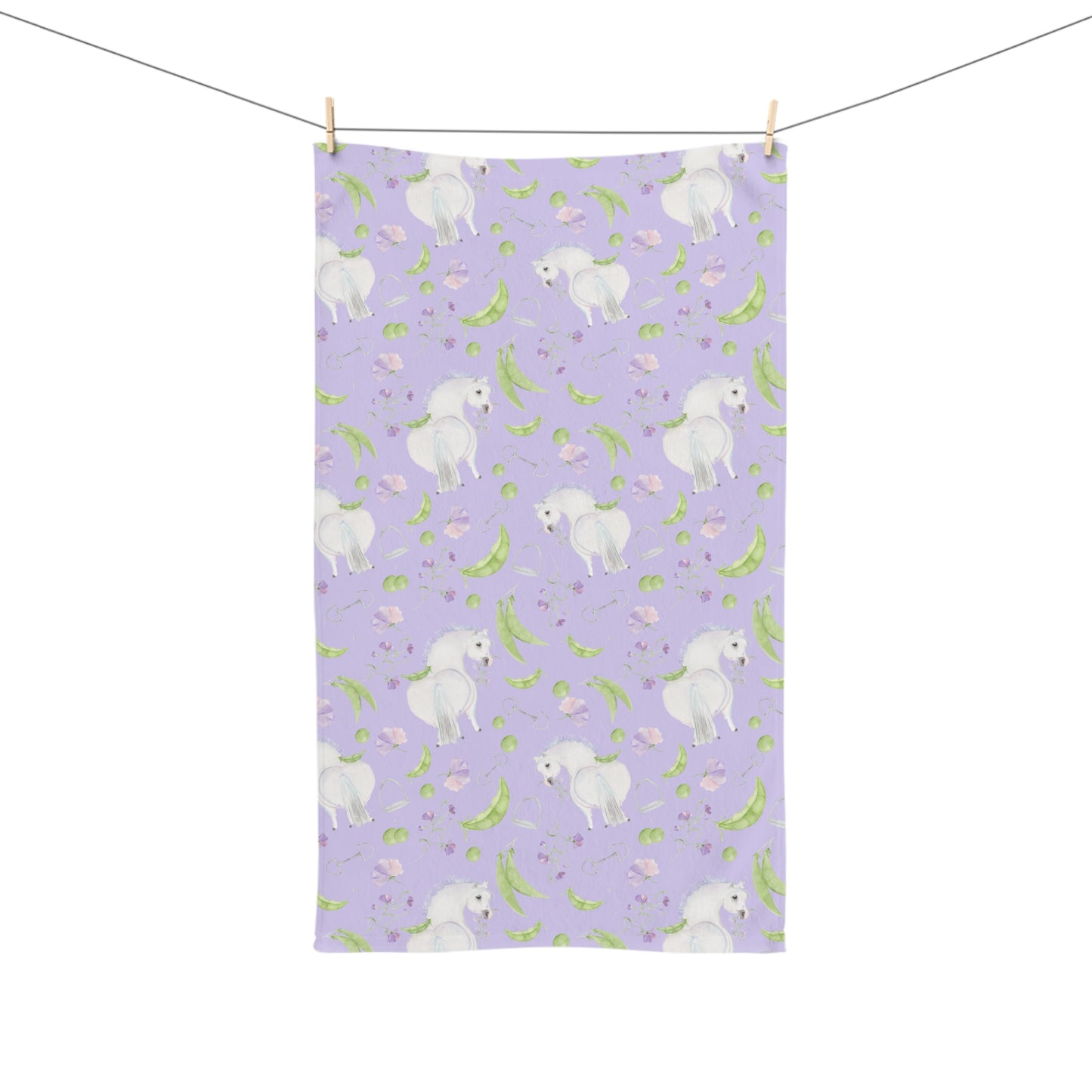 Adorable Little Pea Pod lavendar Hand Towel — Cute  Kitchen Towel