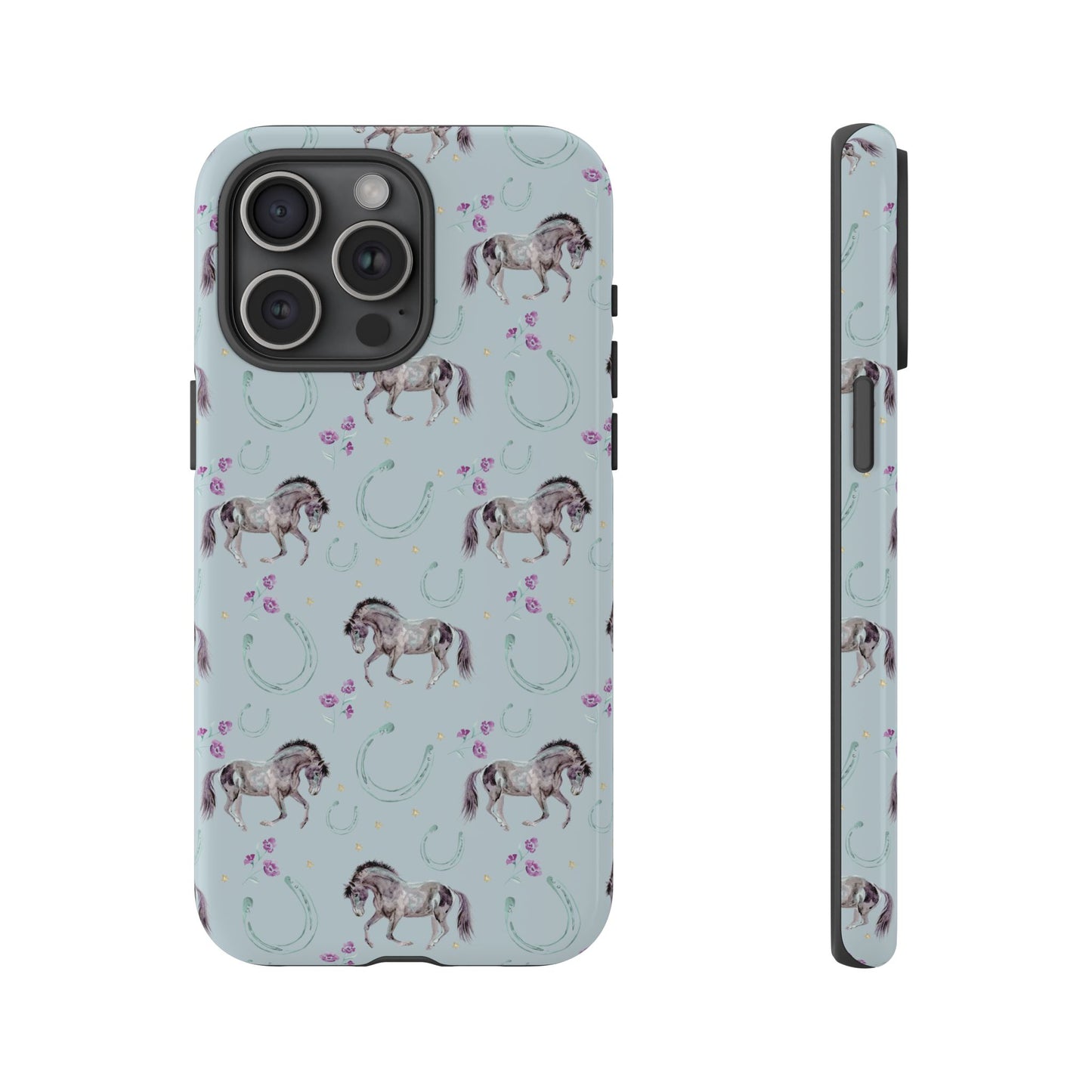 Luck Mustang Tough Phone Case - Light Blue