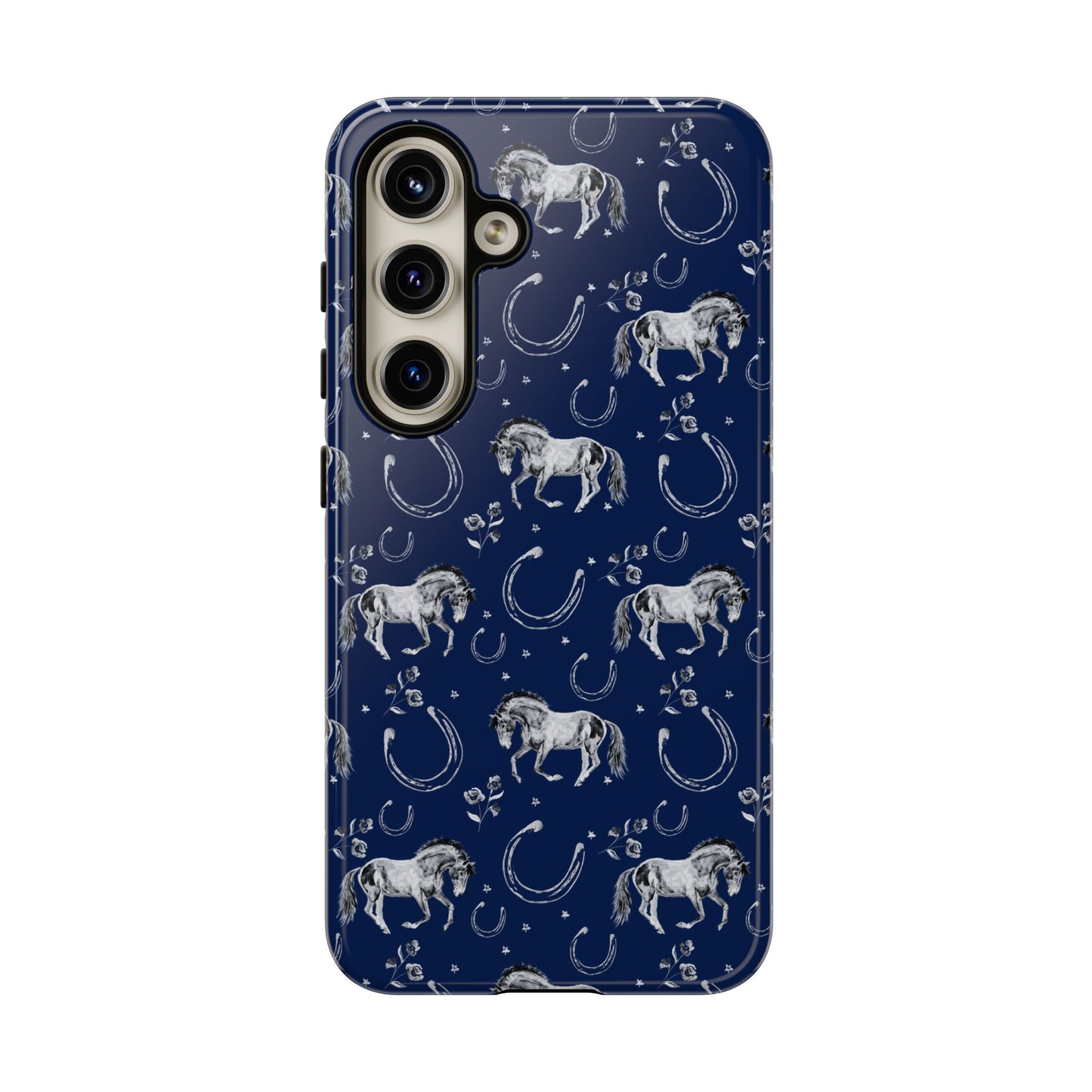 Lucky Mustang Tough Phone Case in Navy