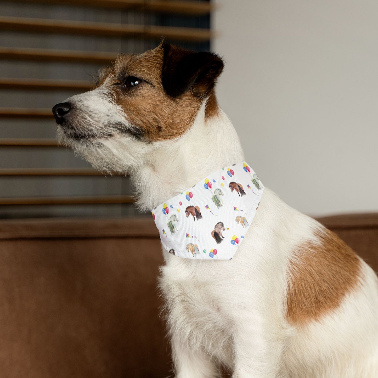 Adorable Pony Balloon Print Pet Bandana Collar