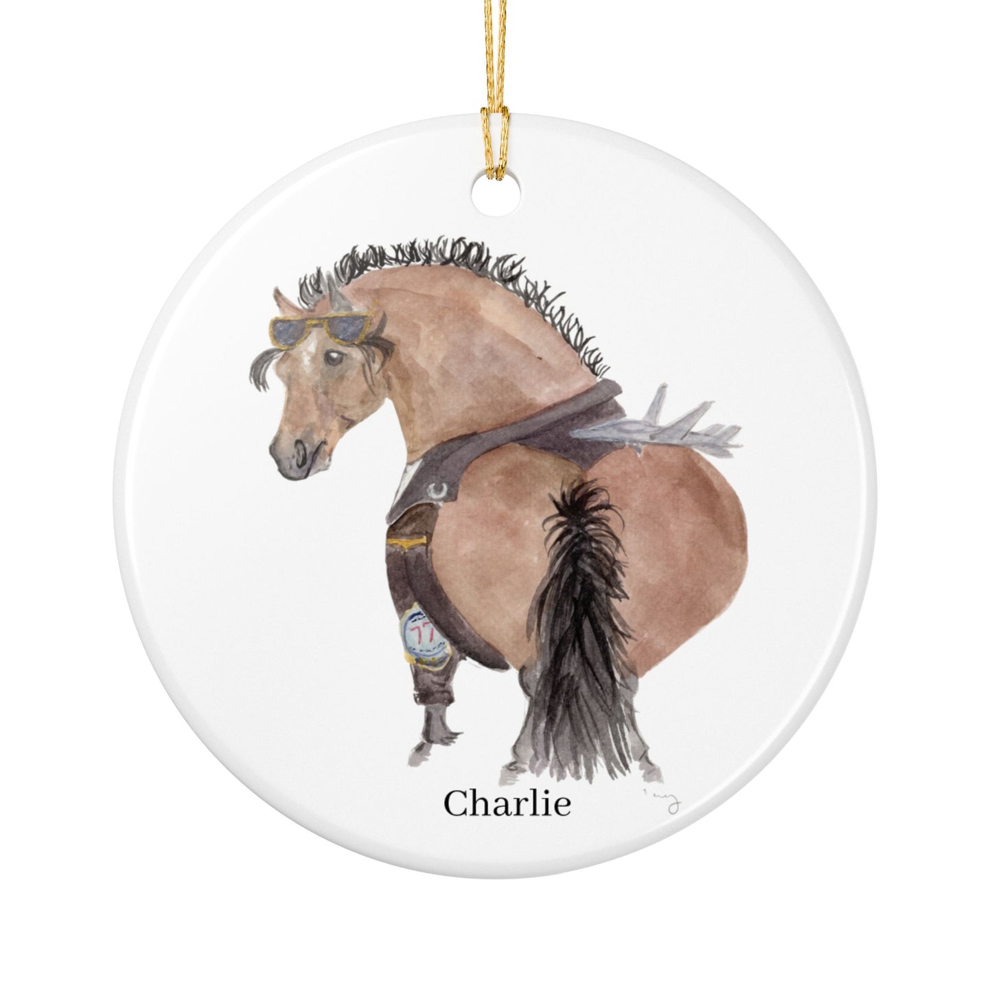 Adorable Charlie Ceramic Ornaments, Custom Holiday Decor, 2-Sided Christmas Ornament, Unique Gift, Home Decoration, Keepsake