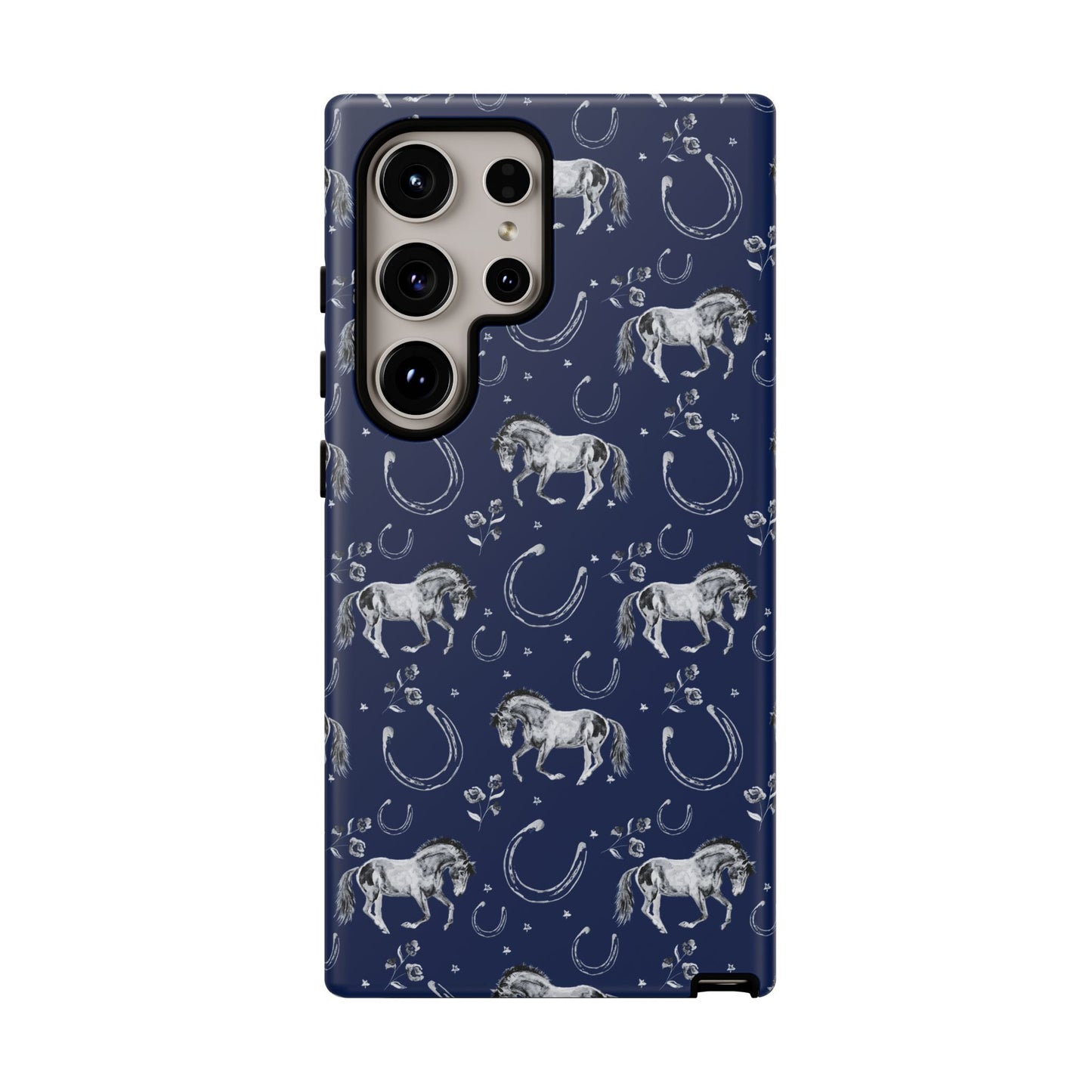 Lucky Mustang Tough Phone Case in Navy