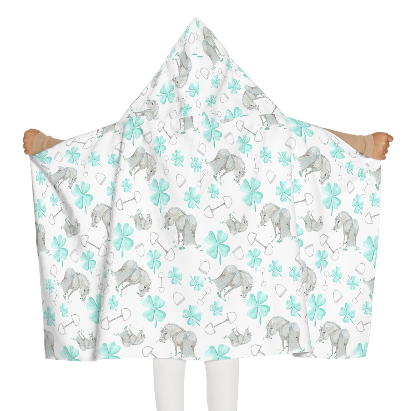 Adorable Clover Youth Hooded pony Towel — Soft Kids Bath & Beach Wrap