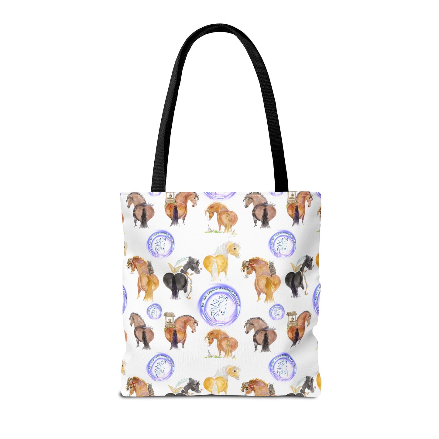 Adorable little Elevate Equine Herd Tote Bag - Whimsical Equestrian Design