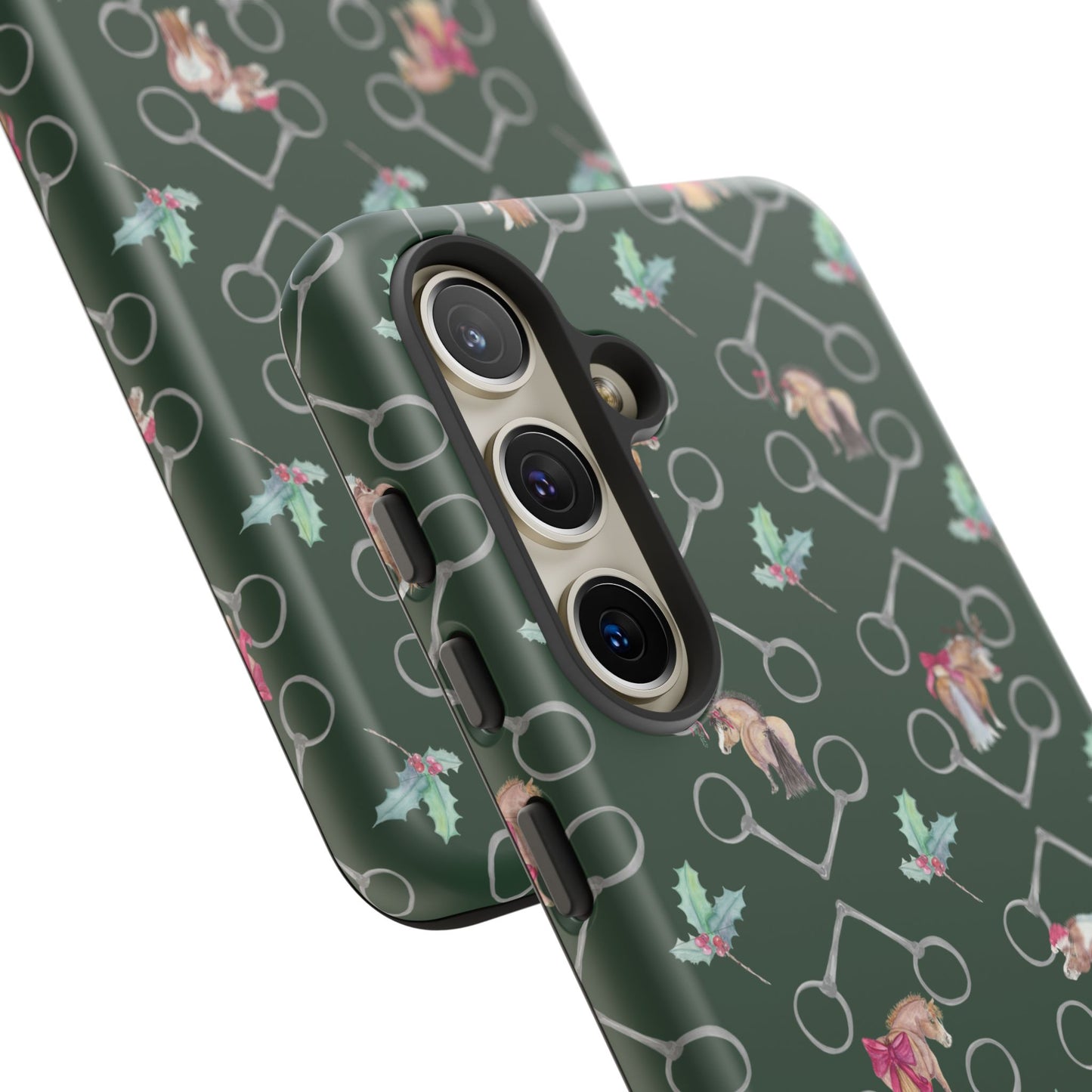 Adorable Little Ponies and Holly in Hunter Green Tough Phone Case