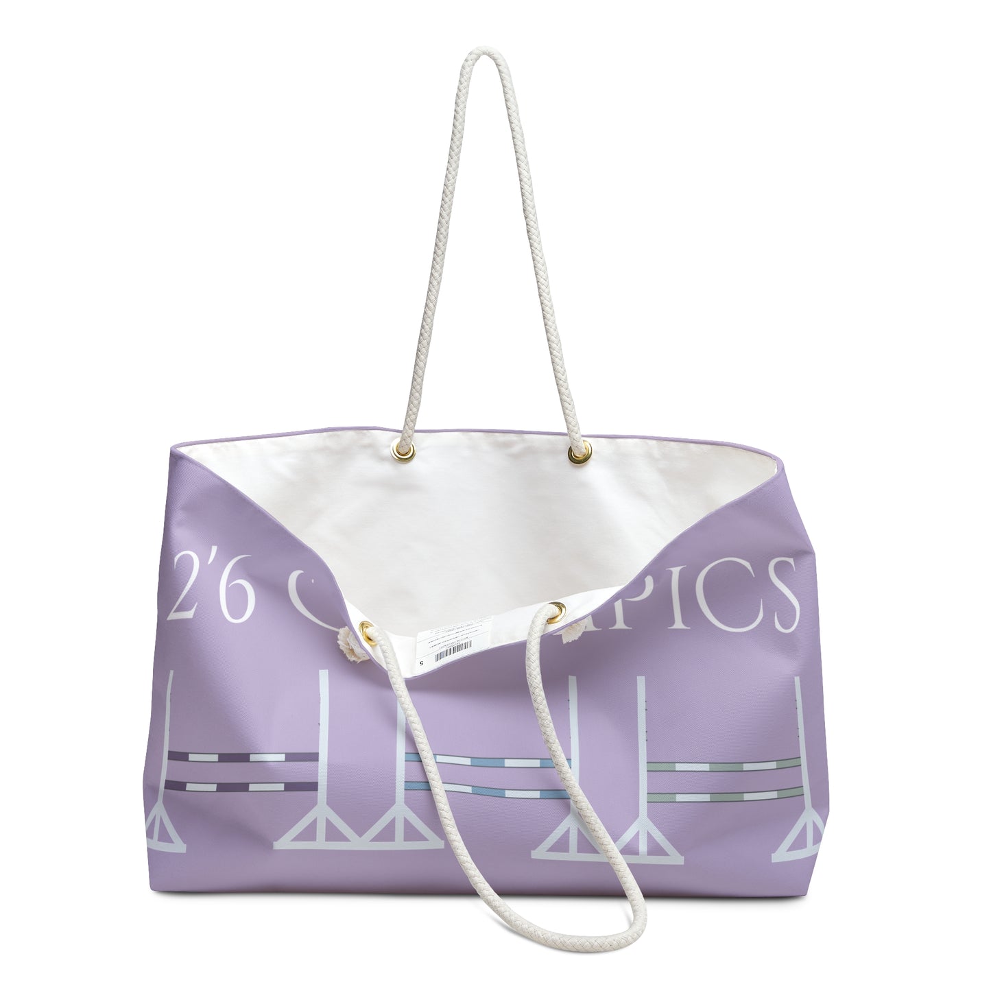 Equestrian Weekender Bag -2'6 Olympics" - Stylish Travel Tote for Horse Lovers Lilac