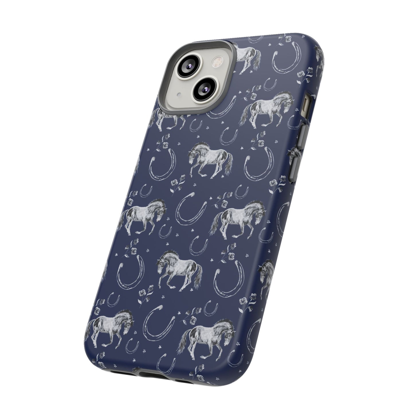 Lucky Mustang Tough Phone Case in Navy