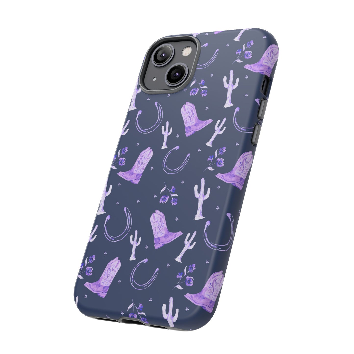 Lucky Boots in Navy and Lavender Tough Phone Case