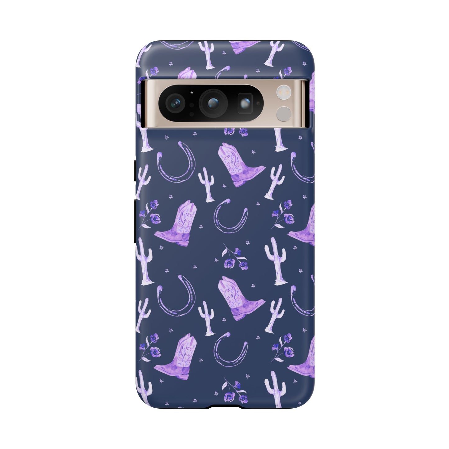 Lucky Boots in Navy and Lavender Tough Phone Case