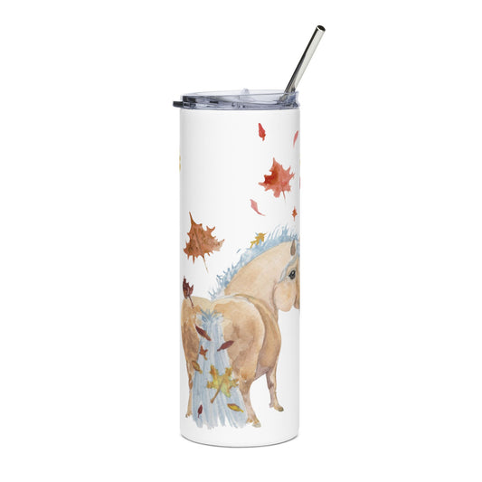 Fall in love Chubby pony - Equestrian 20 oz Stainless Steel Tumbler