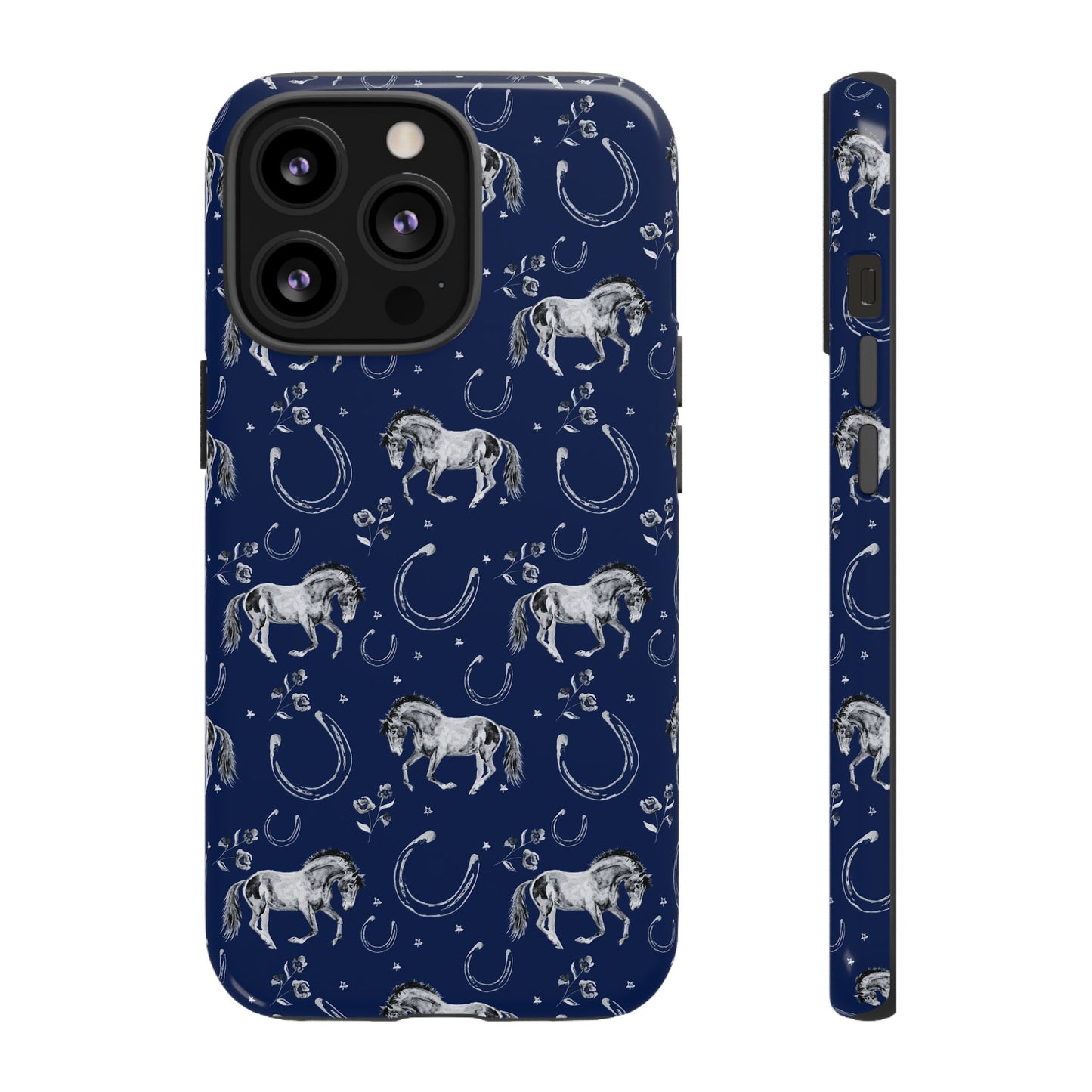 Lucky Mustang Tough Phone Case in Navy