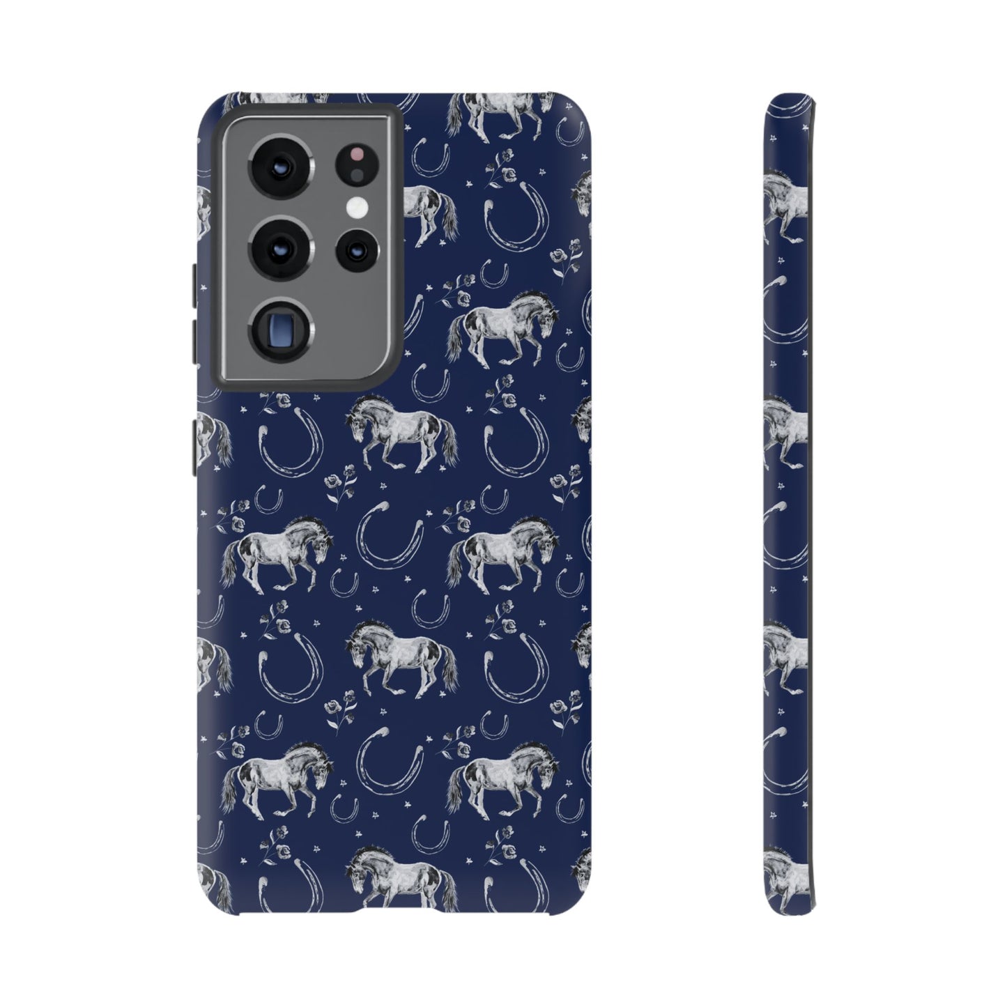 Lucky Mustang Tough Phone Case in Navy