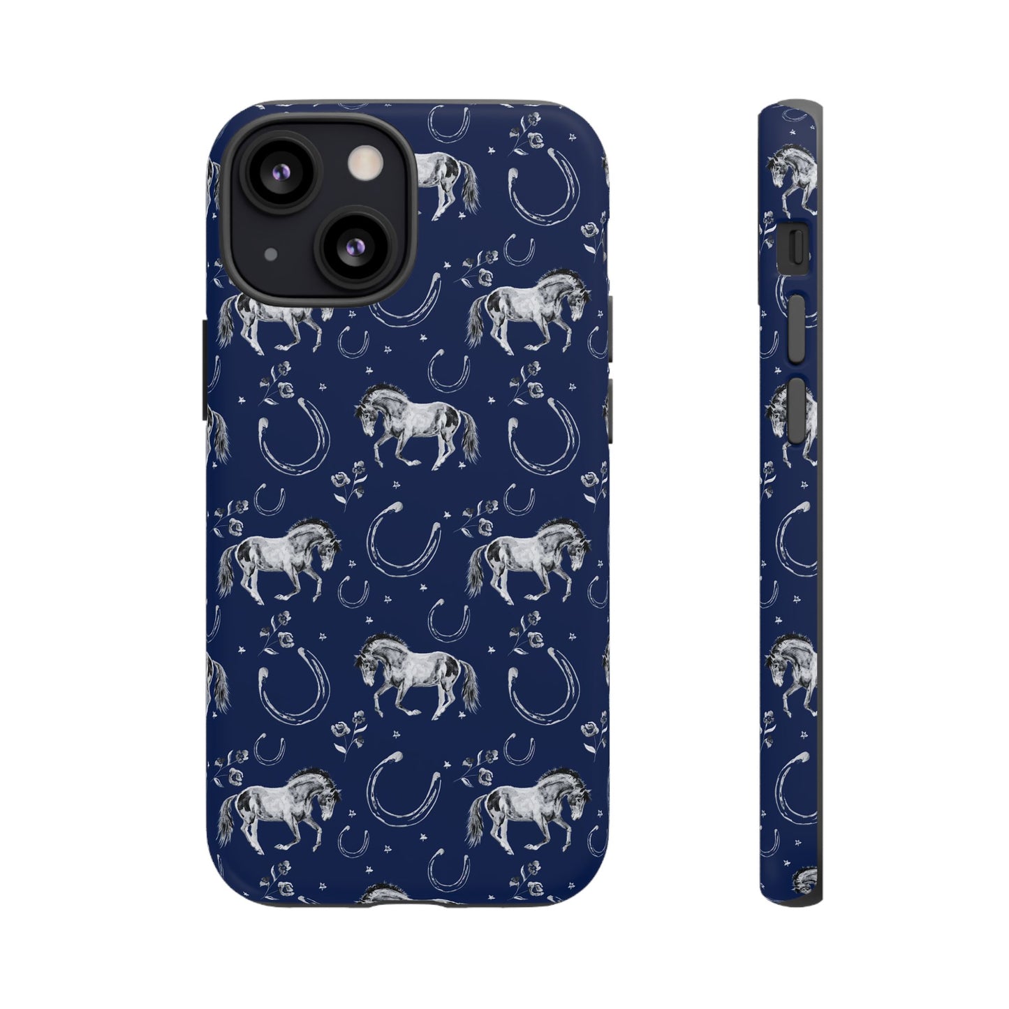 Lucky Mustang Tough Phone Case in Navy