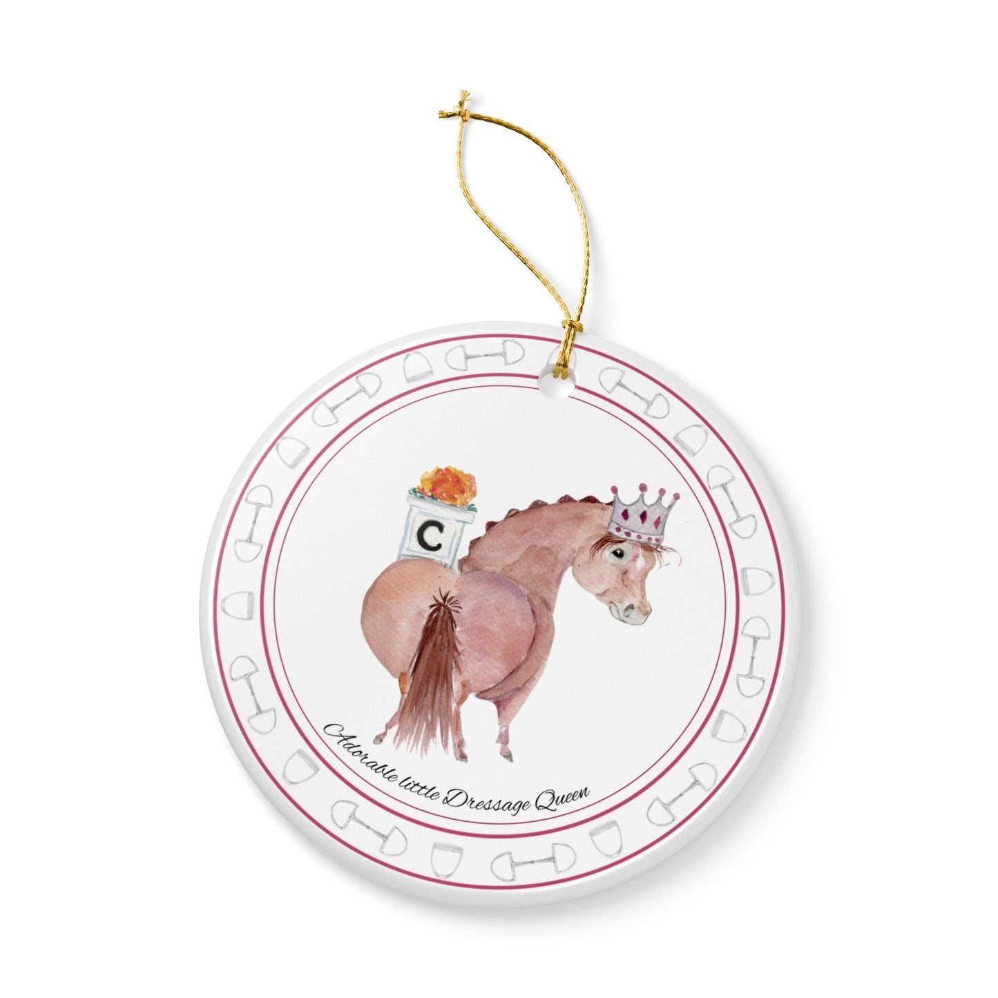 Adorable Dressage Queen Ceramic Ornaments, Custom Holiday Decor, 2-Sided Christmas Ornament, Unique Gift, Home Decoration, Keepsake