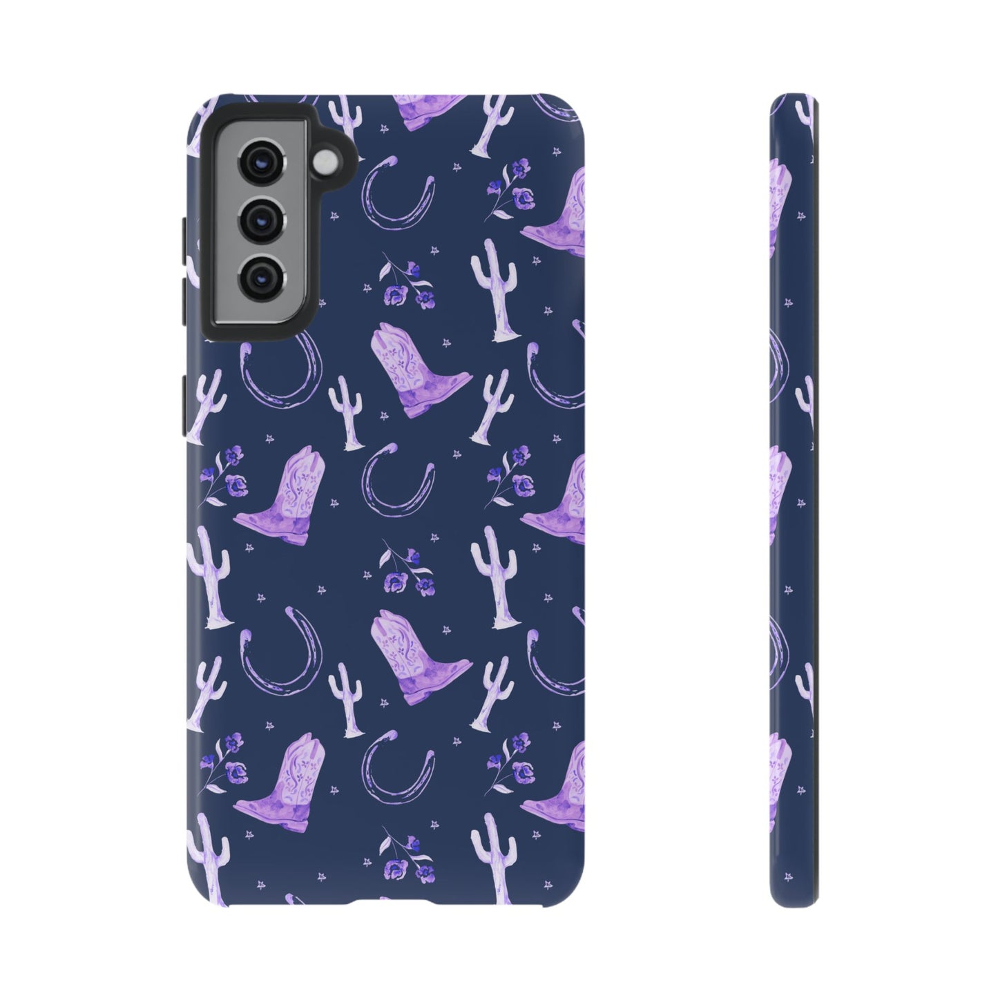 Lucky Boots in Navy and Lavender Tough Phone Case