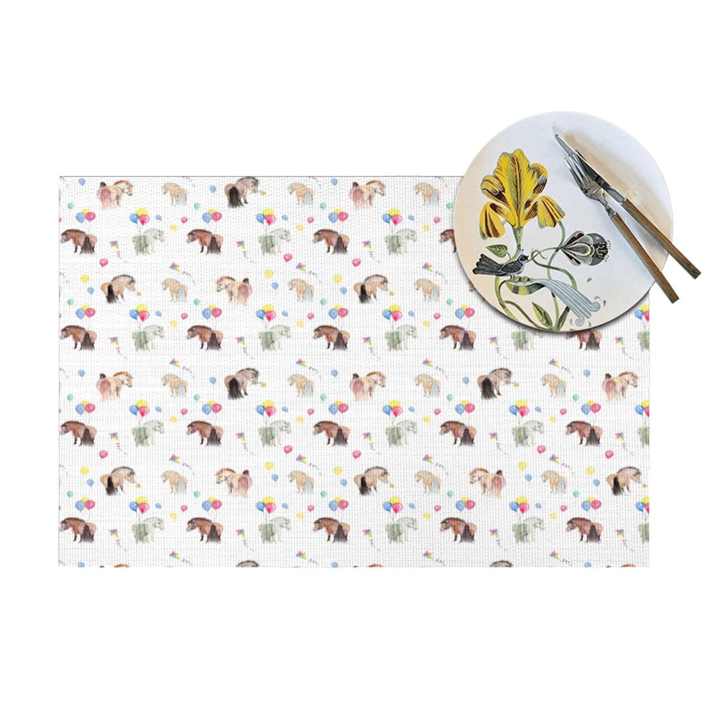 Adorable Ponies Balloons-  Placemats Set of 4