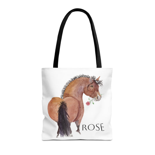 Adorable little Rose Tote Bag - Whimsical Equestrian Design
