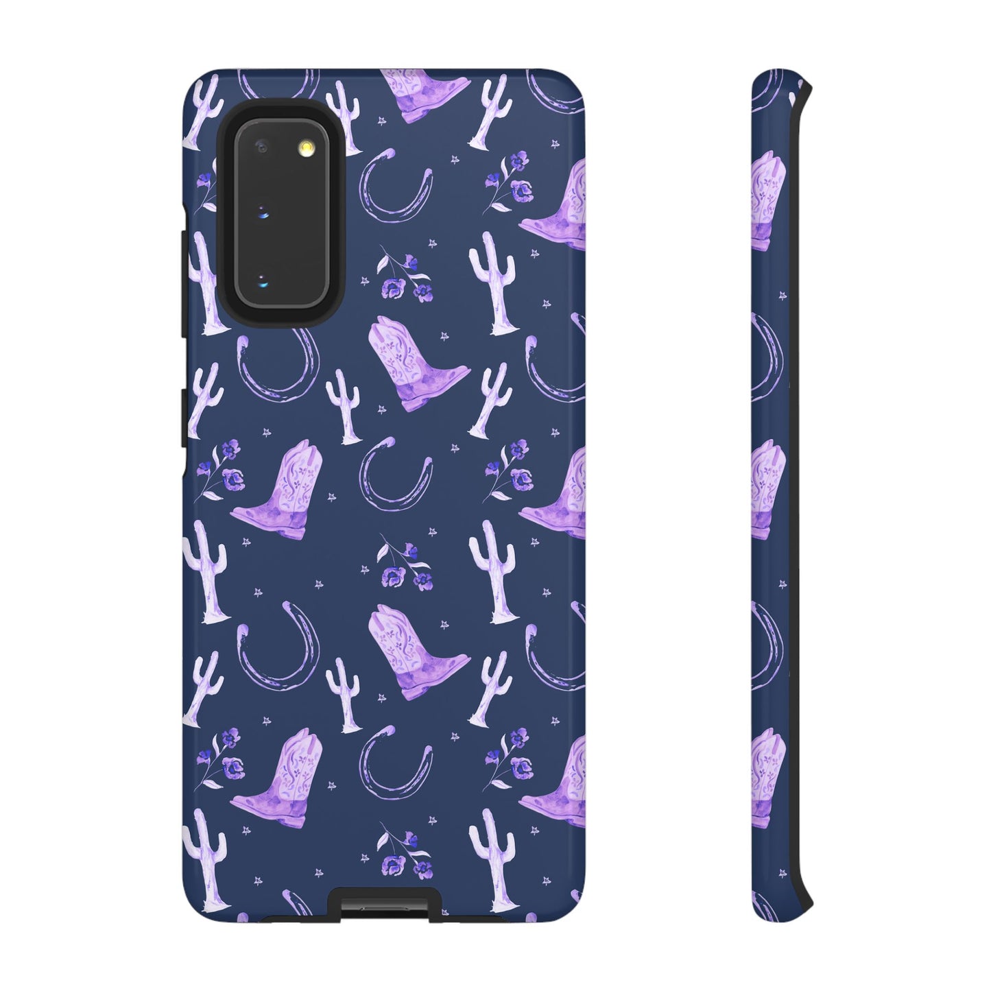 Lucky Boots in Navy and Lavender Tough Phone Case