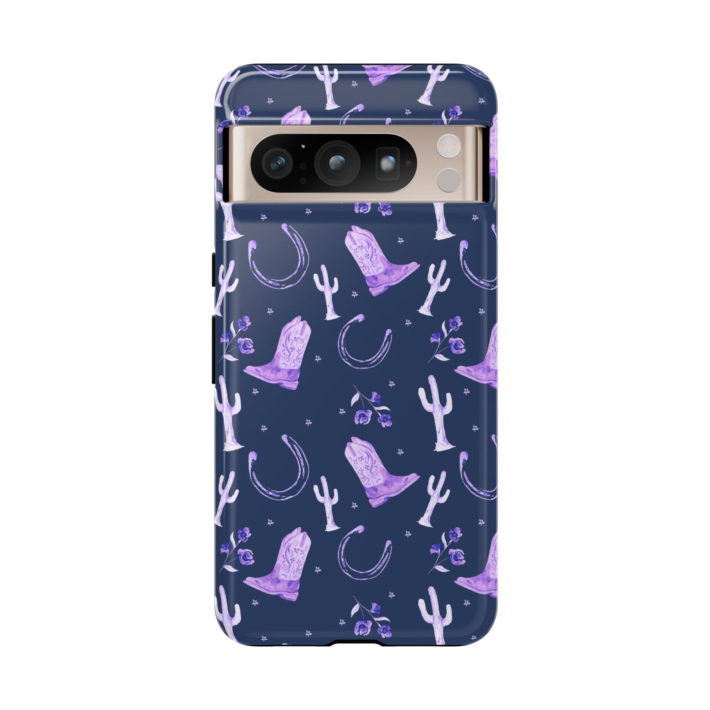 Lucky Boots in Navy and Lavender Tough Phone Case