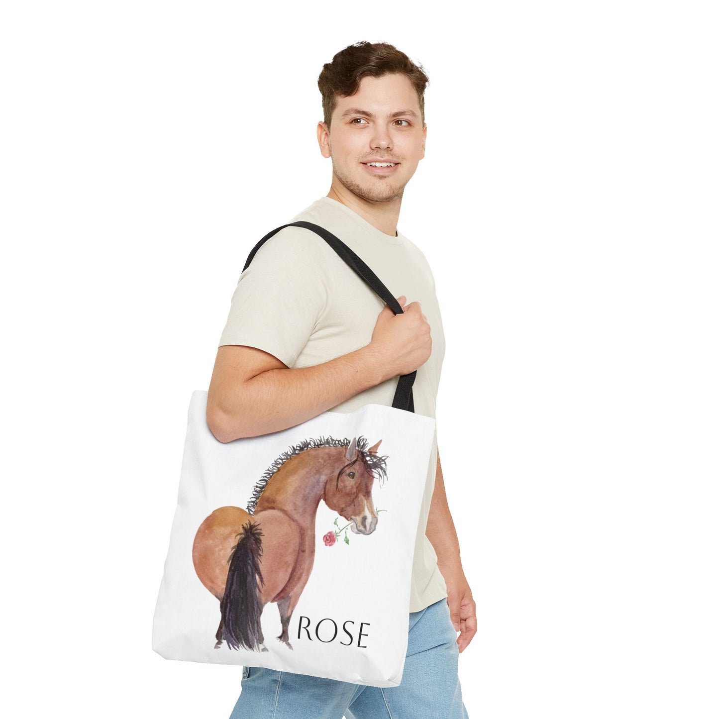 Adorable little Rose Tote Bag - Whimsical Equestrian Design
