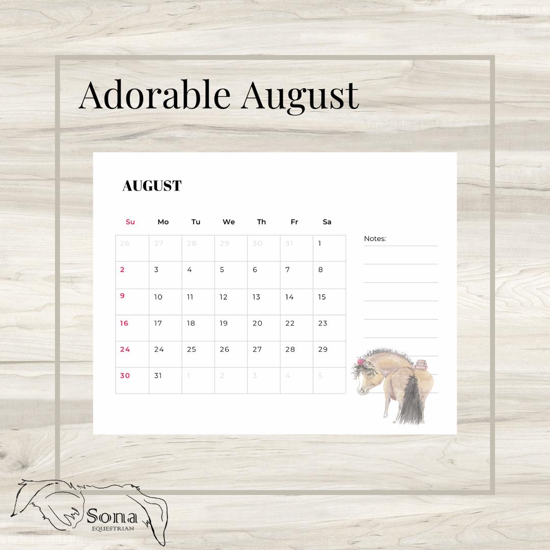 Adorable Ponies 2026 Calendar - Digital Download version