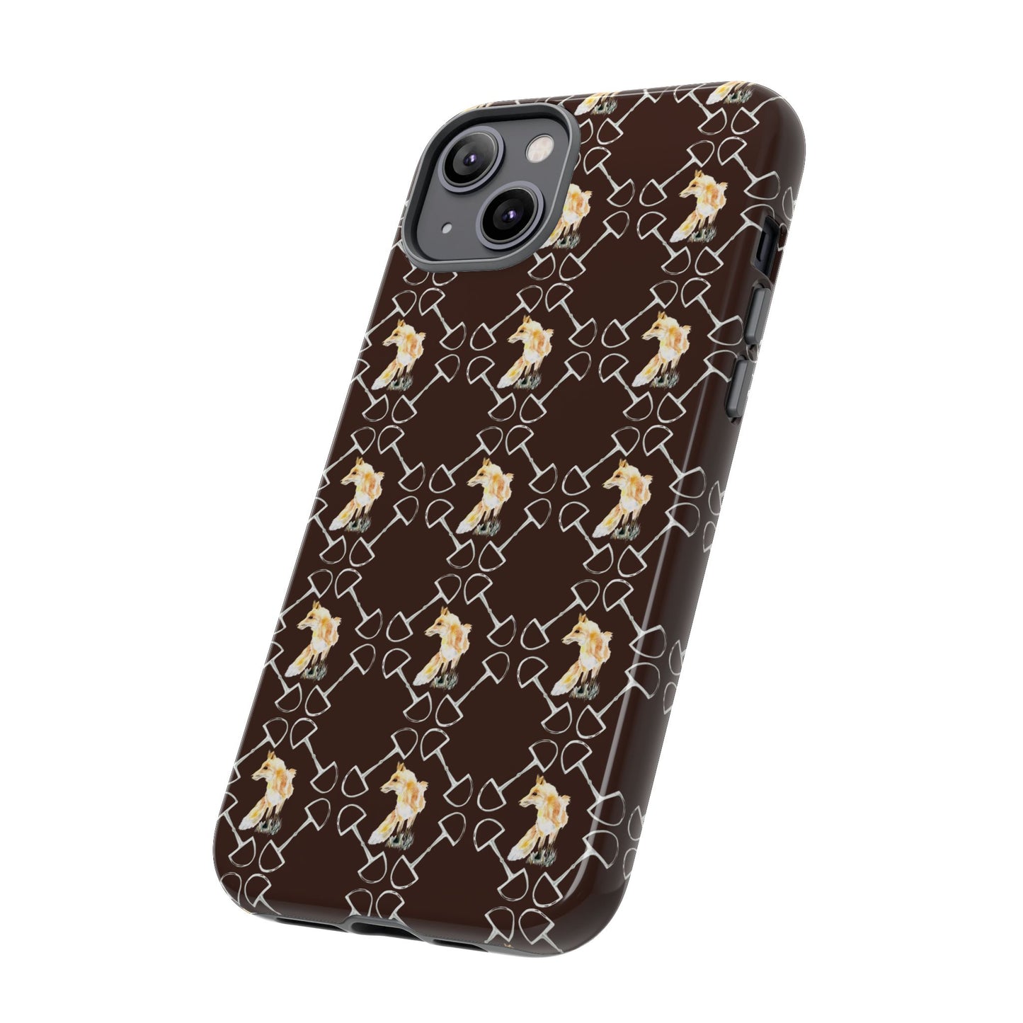 Spring Foxes and Bits in Hazelnut Tough Phone Case