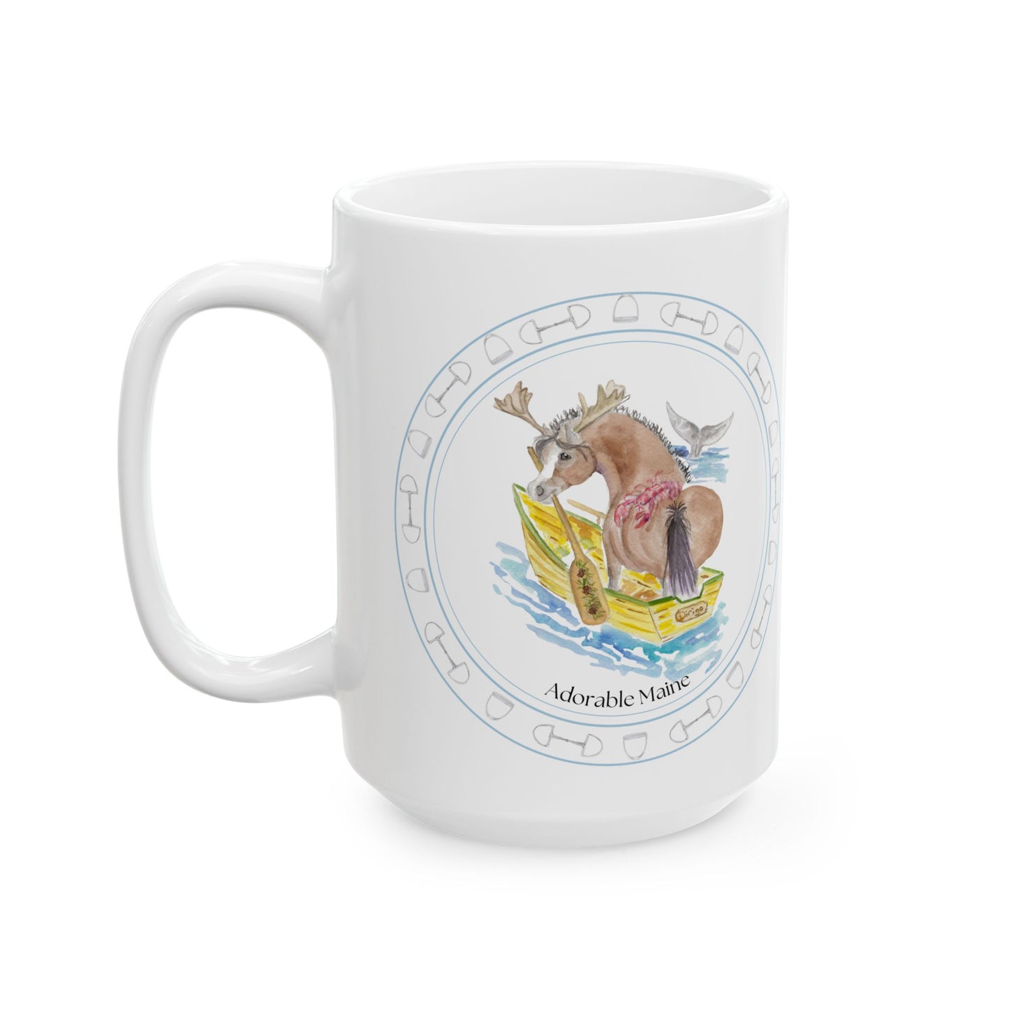 Adorable Maine Ceramic Mug — Whimsical Watercolor