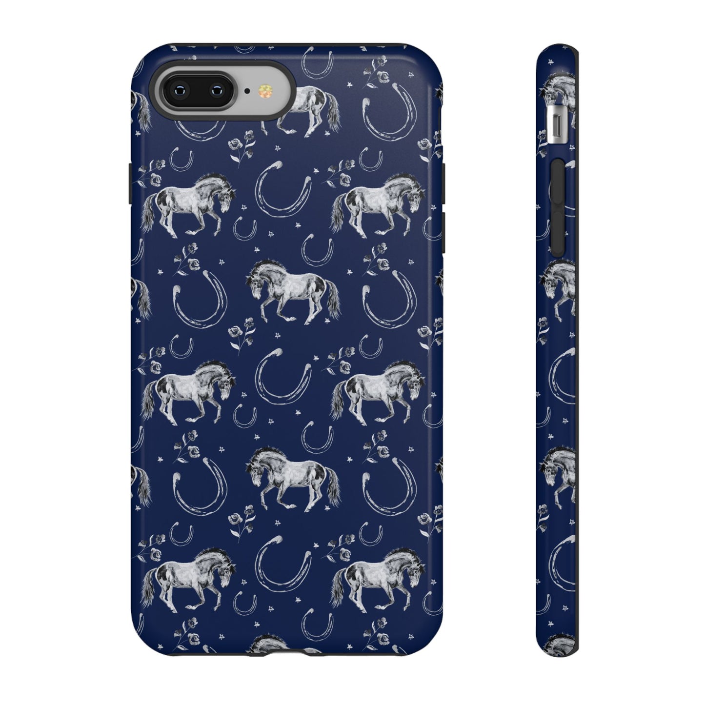 Lucky Mustang Tough Phone Case in Navy