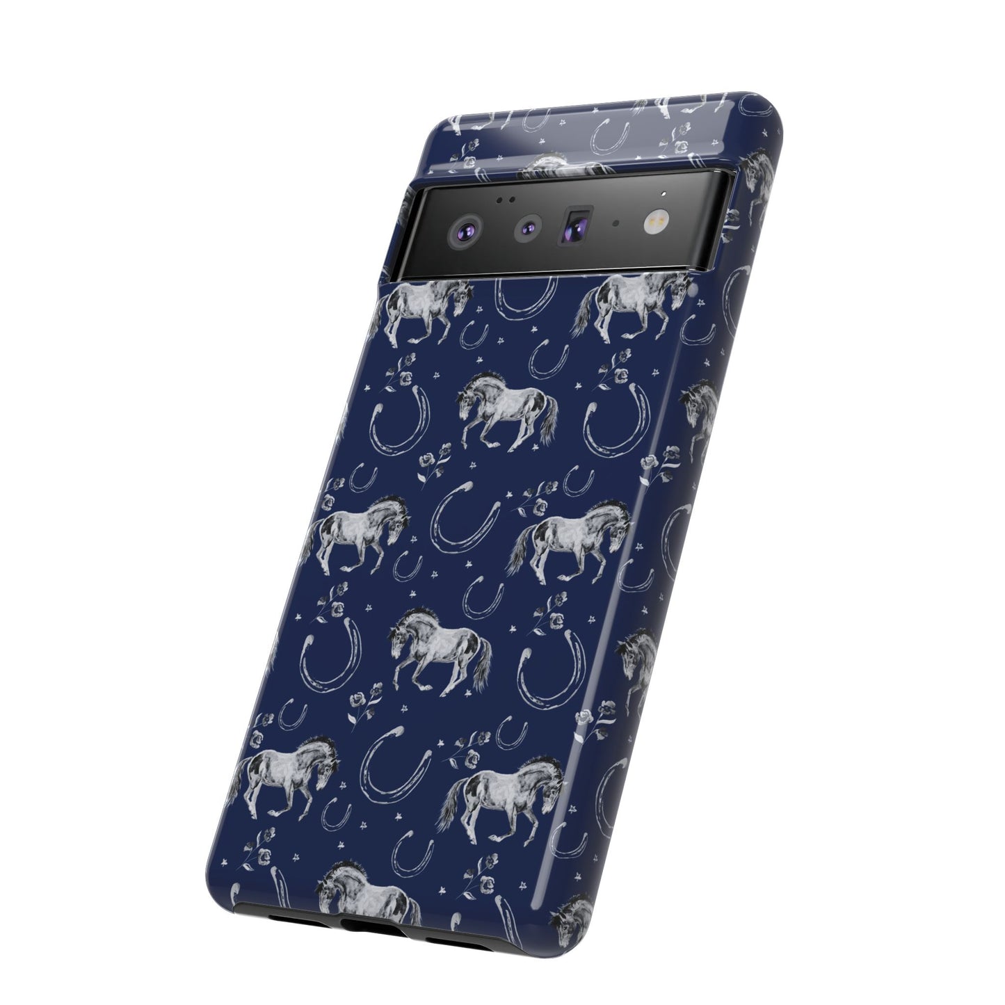 Lucky Mustang Tough Phone Case in Navy