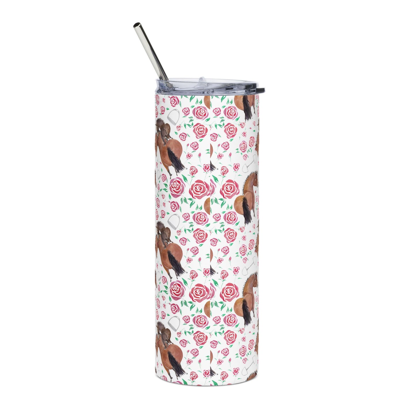 20oz Stainless Tumbler — Adorable Rose and Rico - white