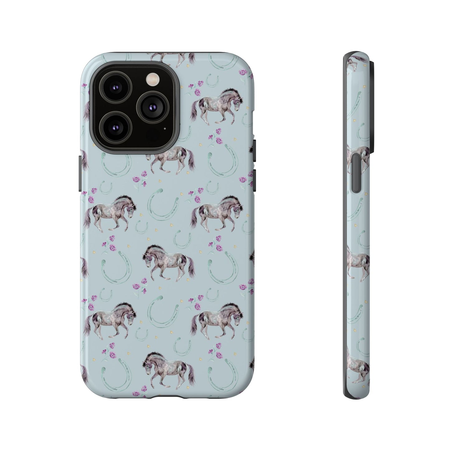 Luck Mustang Tough Phone Case - Light Blue