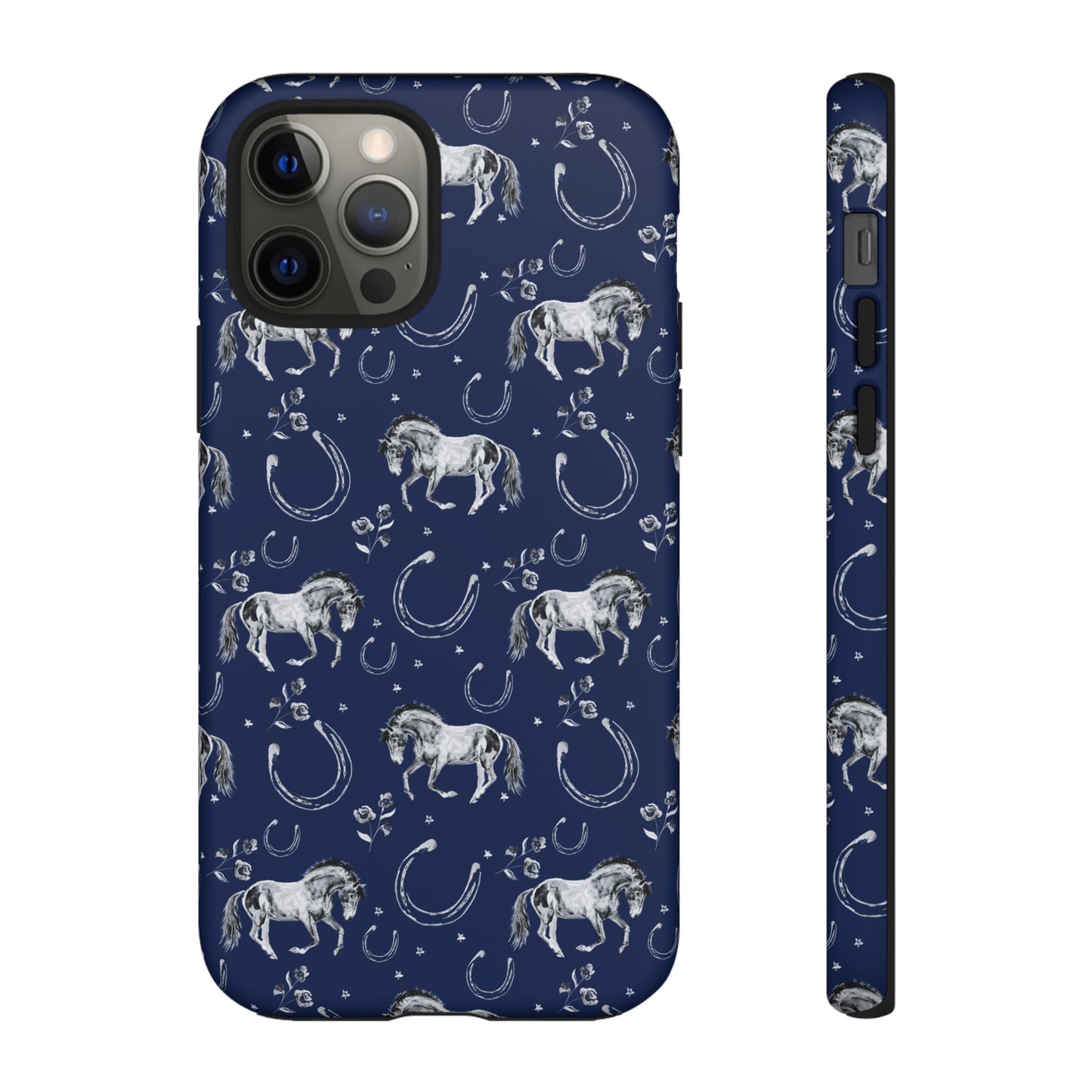 Lucky Mustang Tough Phone Case in Navy