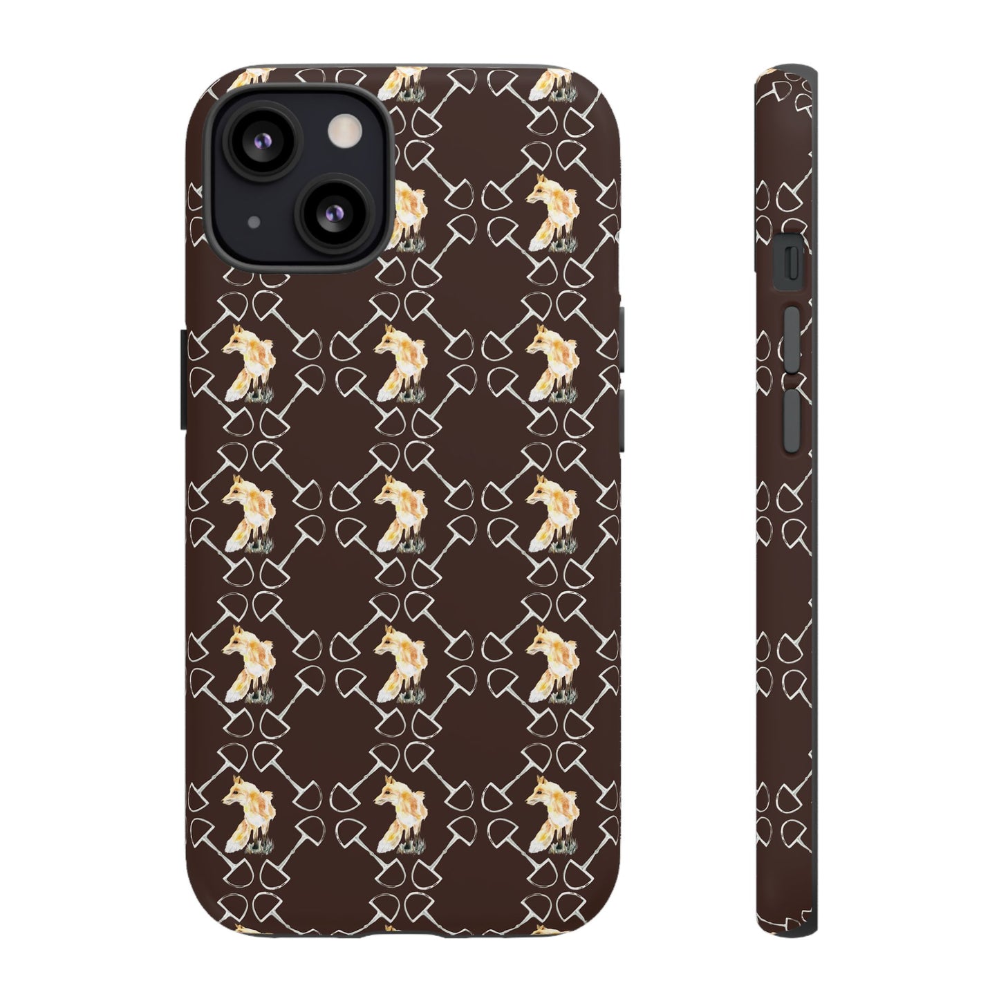 Spring Foxes and Bits in Hazelnut Tough Phone Case