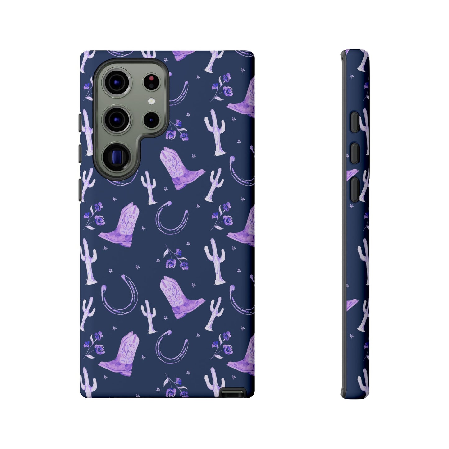 Lucky Boots in Navy and Lavender Tough Phone Case