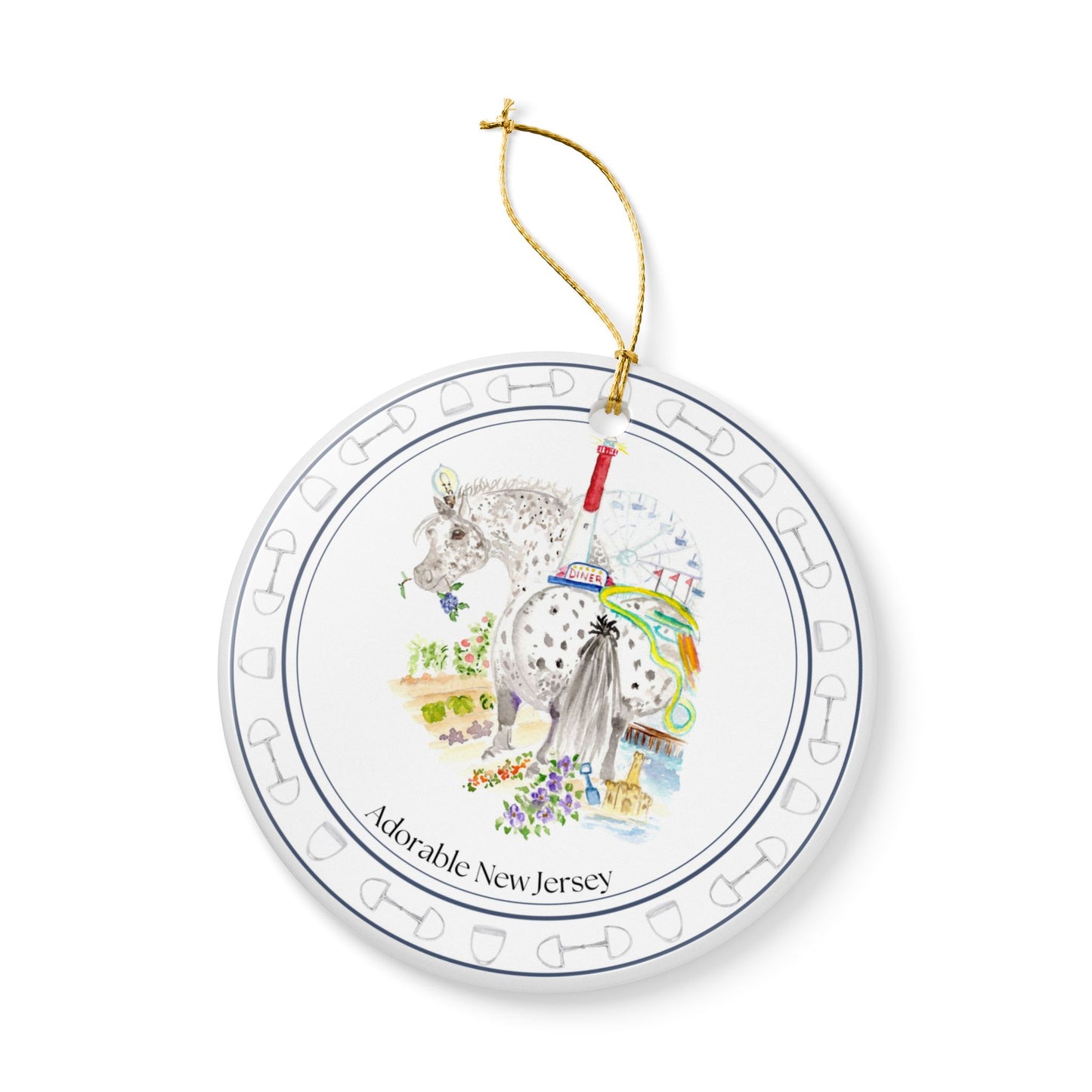 Adorable New Jersey Ceramic Ornaments, Custom Holiday Decor, 2-Sided Christmas Ornament, Unique Gift, Home Decoration, Keepsake