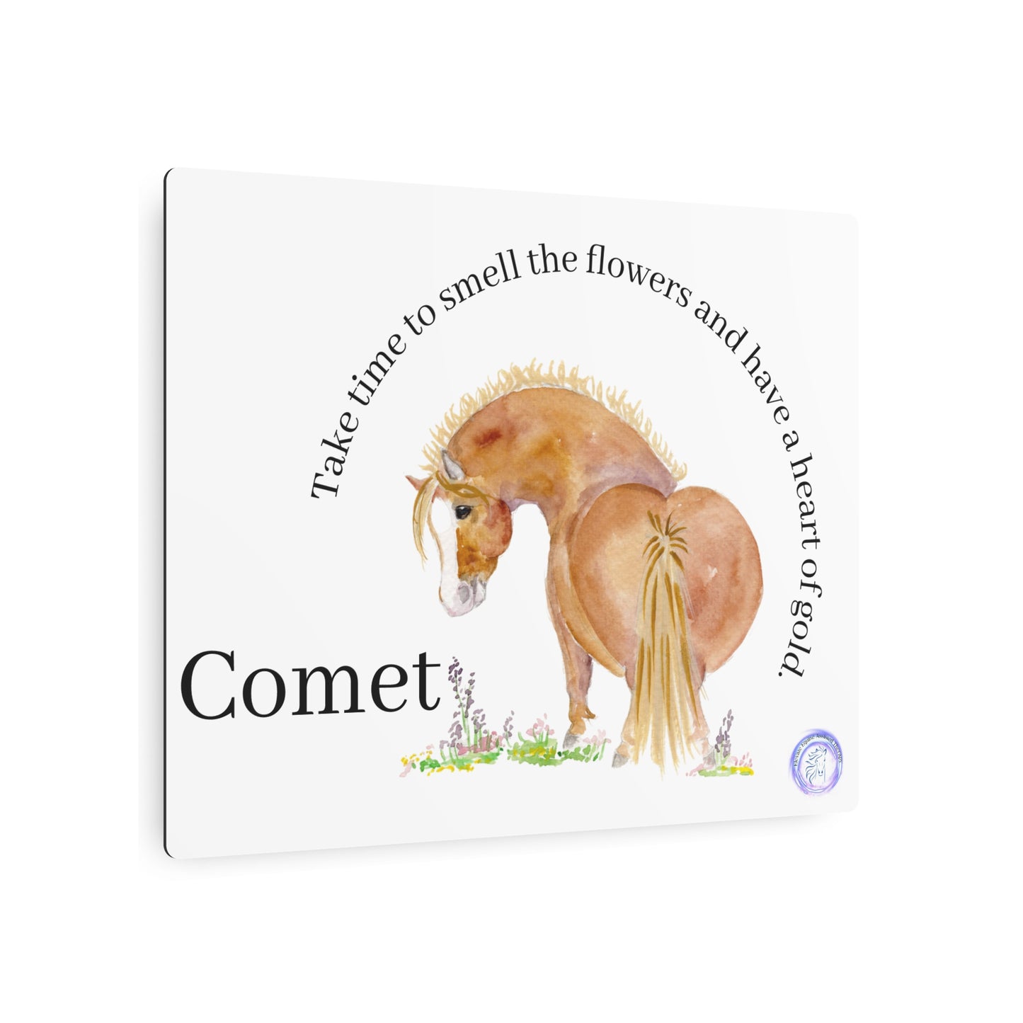 Adorable Comet Horse Metal Art Sign –