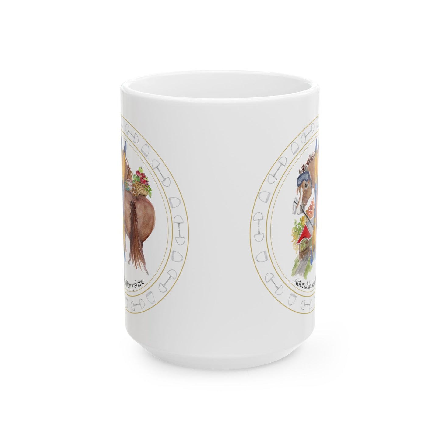 Adorable New Hampshire Ceramic Mug — 'He's Ready for the Slopes' Fall & Cider Design