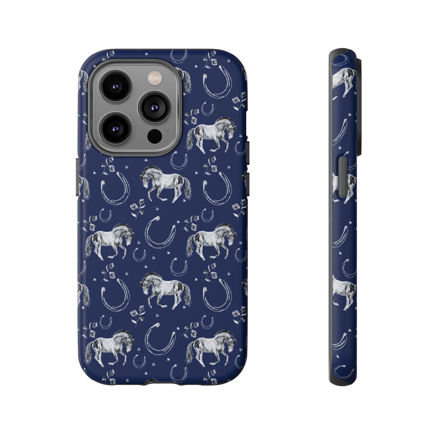 Lucky Mustang Tough Phone Case in Navy