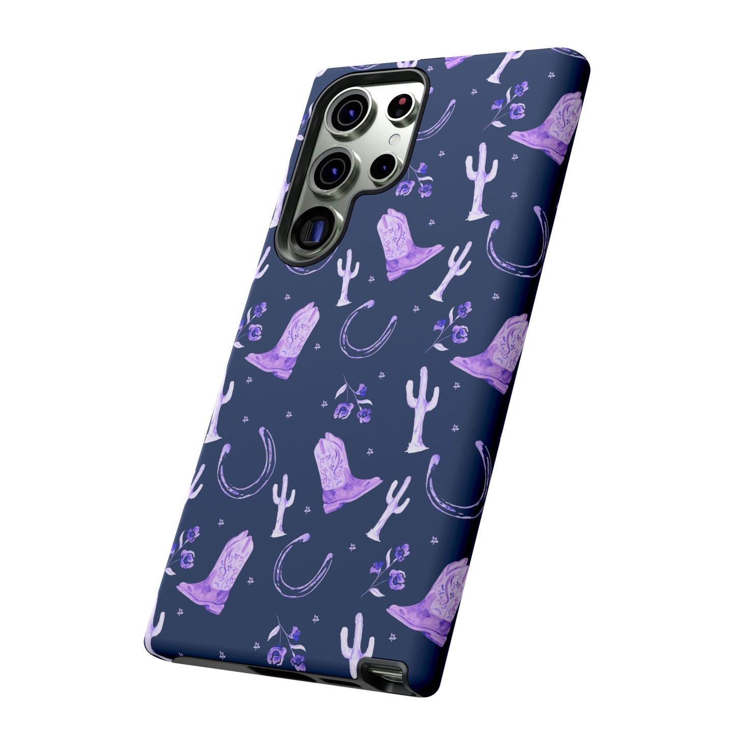 Lucky Boots in Navy and Lavender Tough Phone Case