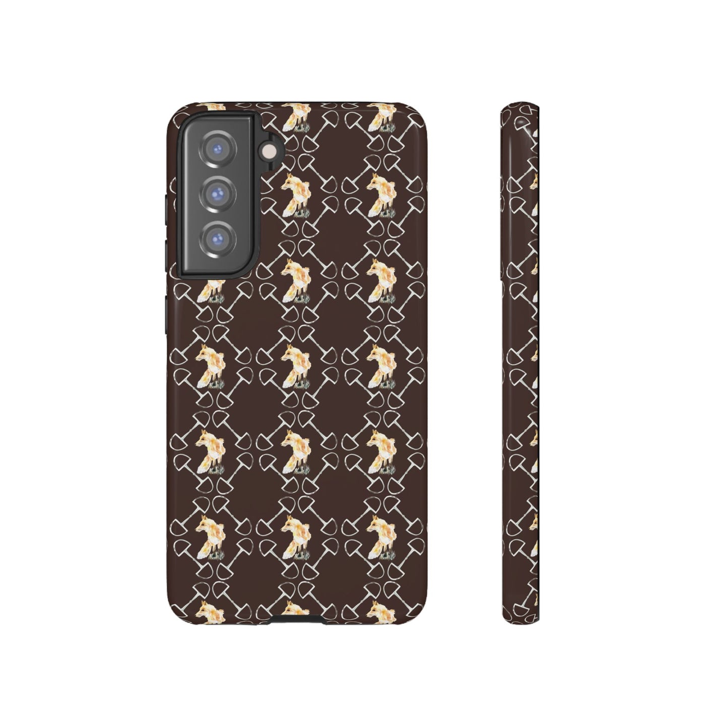 Spring Foxes and Bits in Hazelnut Tough Phone Case