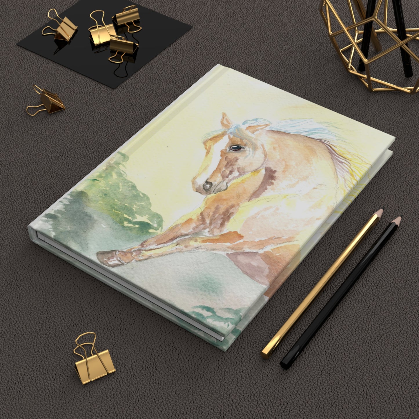 Sun Splash - Haflinger Horse watercolor-  Journal