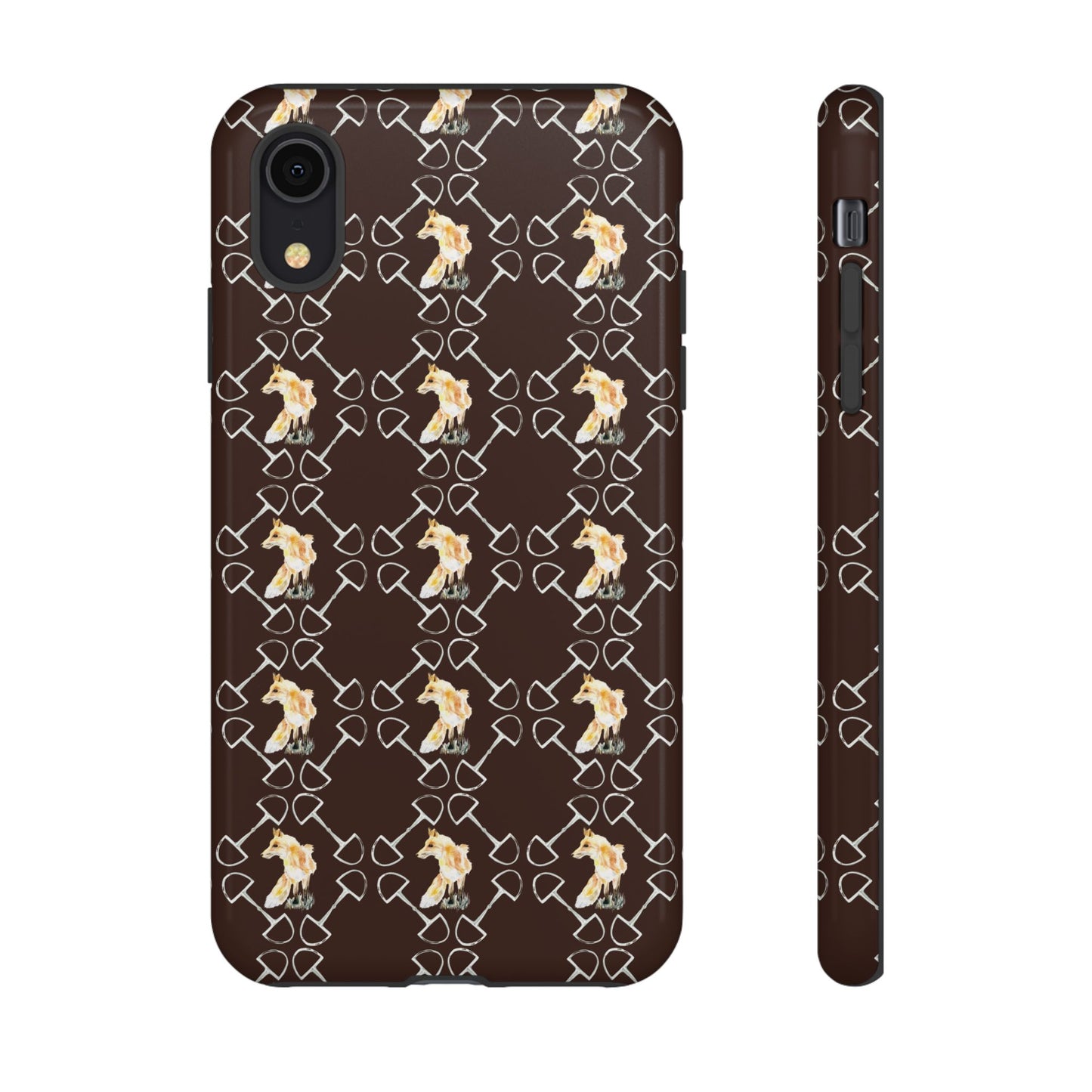 Spring Foxes and Bits in Hazelnut Tough Phone Case