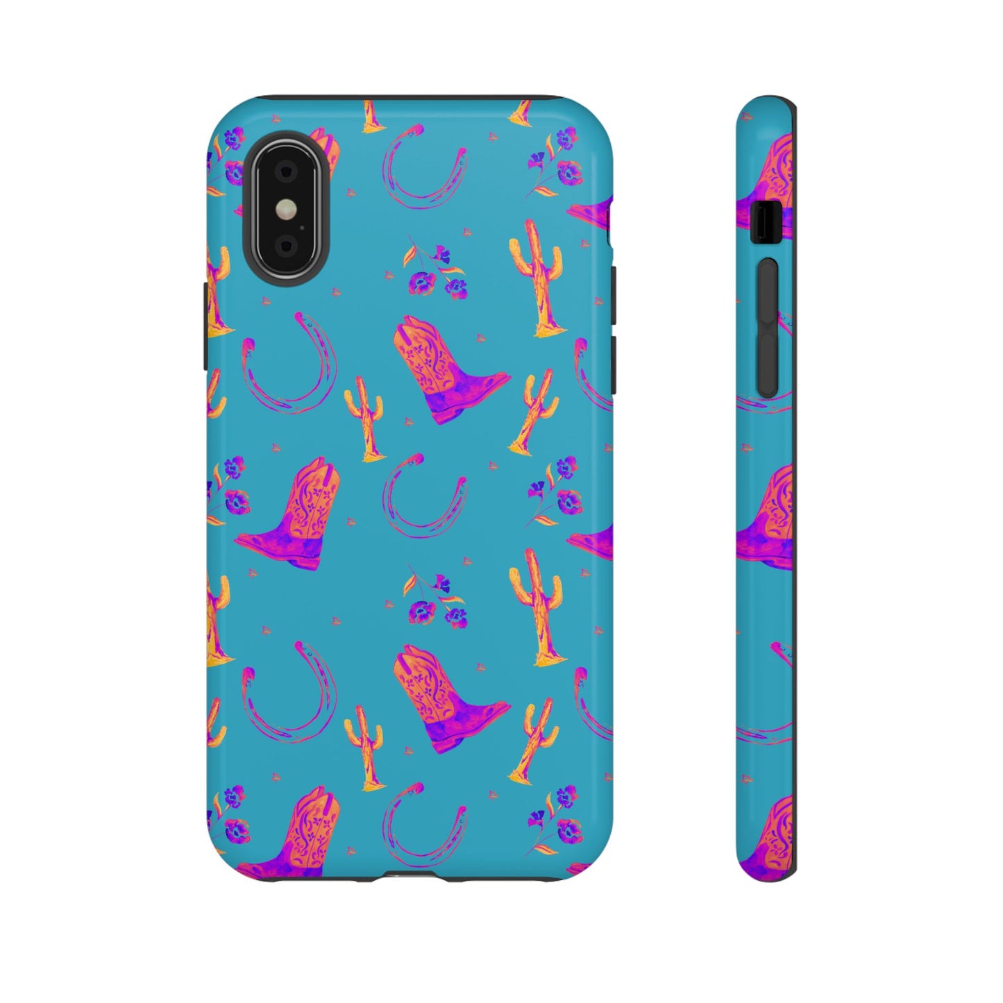 Lucky Boots in Teal Tough Phone Case