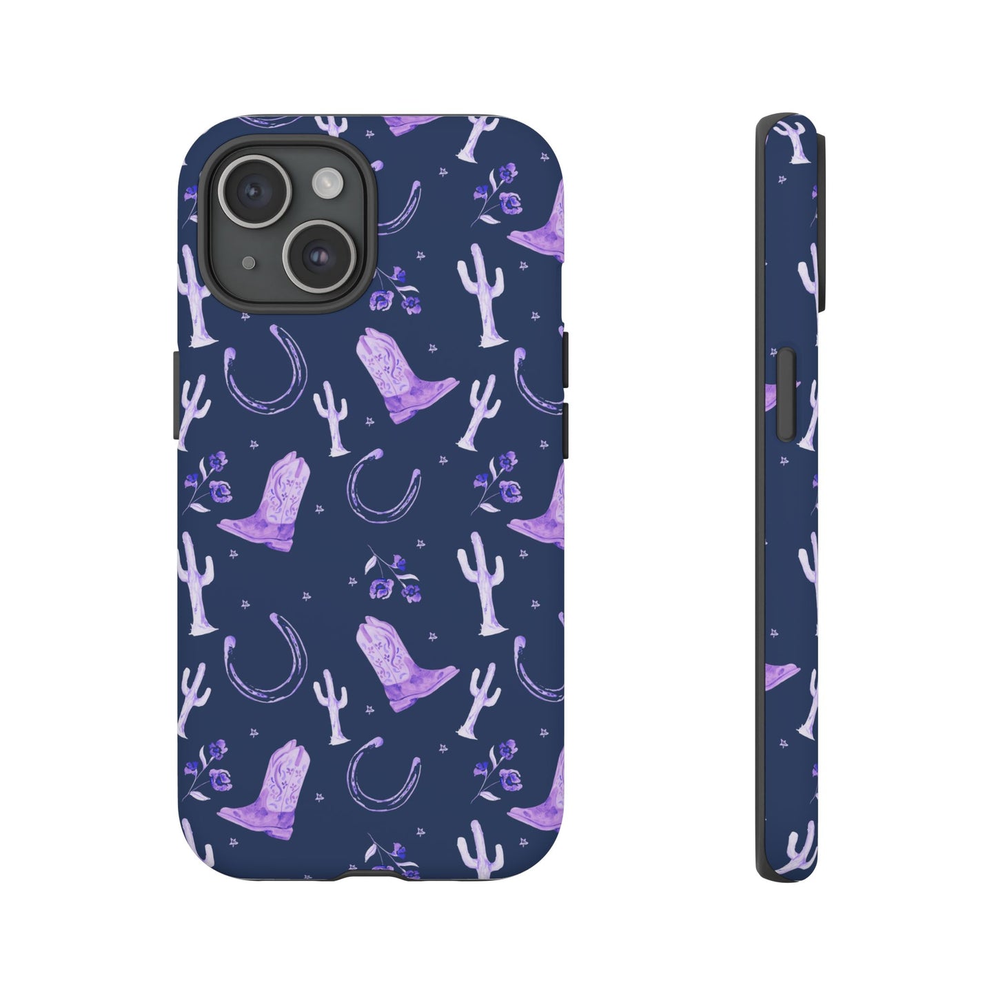 Lucky Boots in Navy and Lavender Tough Phone Case