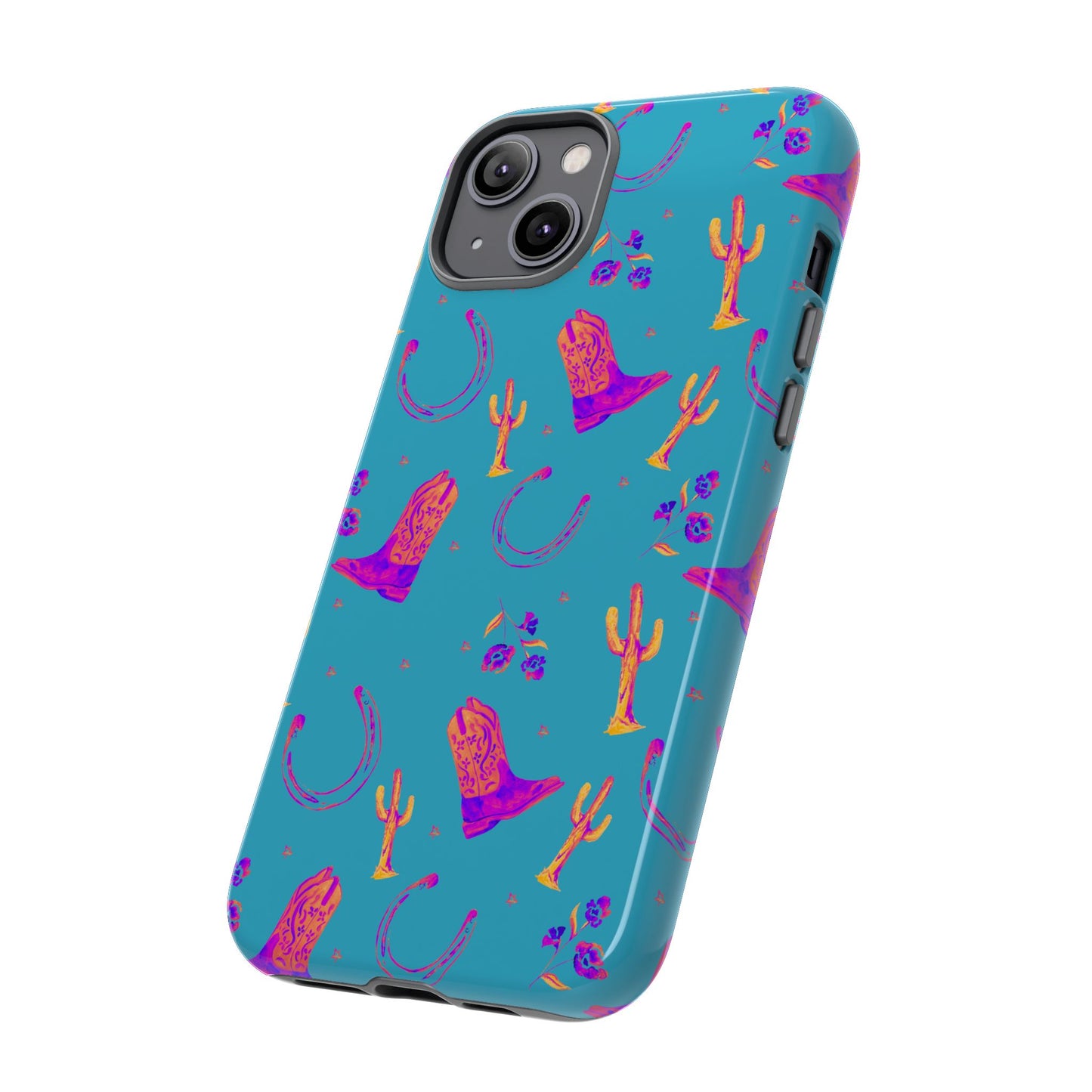 Lucky Boots in Teal Tough Phone Case